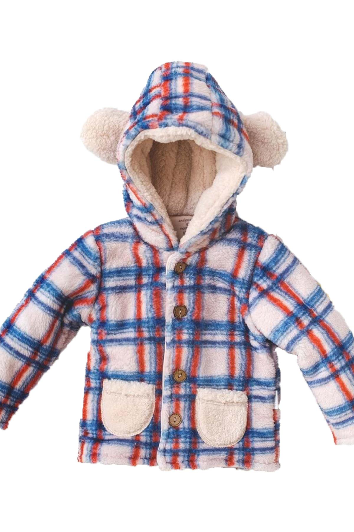 Andywawa  Erkek Bebek Ekose Desenli Yumuşak Bej Mont Ac21073