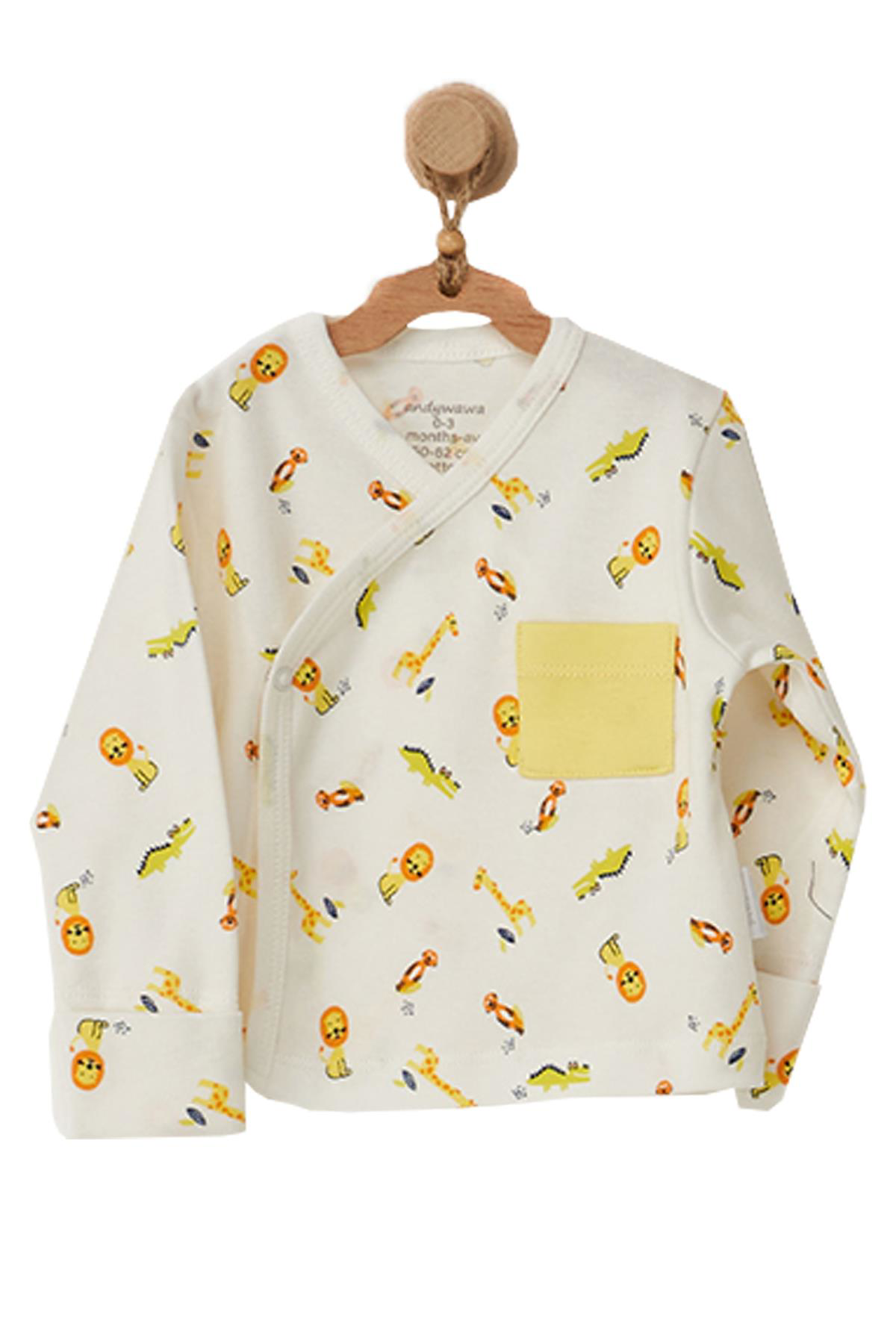 Andywawa  Erkek Bebek Hayvan Motifli 0-3 Ay Hastane Çıkış Seti Ac2