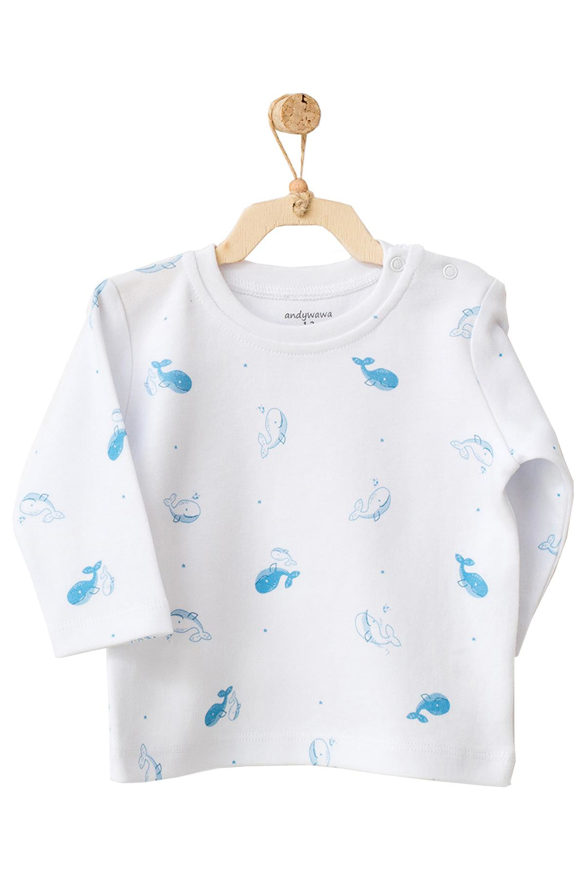 Andywawa Erkek Bebek Balina Motifli 2Li Tişört Takımı Ac21561r Andywawa Erkek Bebek Balina Motifli 2Li Tişört Takımı Ac21561r
