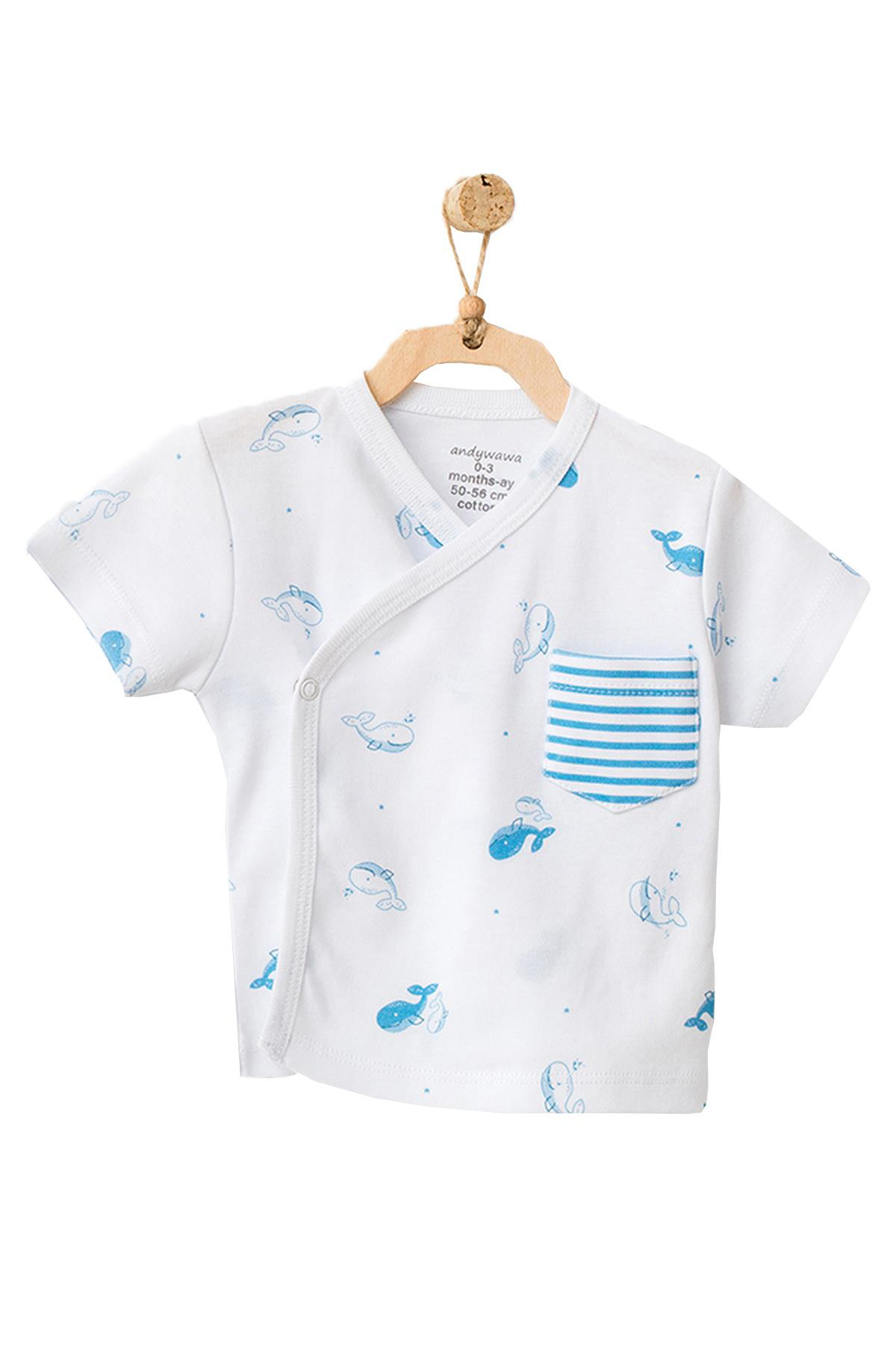 Andywawa  Erkek Bebek Balina Motifli Zıbın Takımı Ac21556r