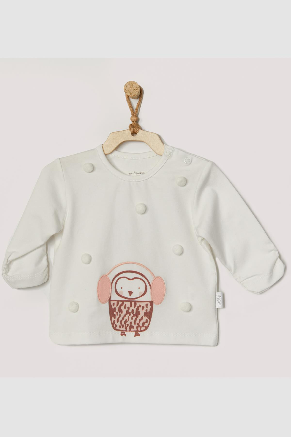 Andywawa Kız Bebek Penguen Kabartmalı Ekru Tshirt Ac22366 Andywawa Kız Bebek Penguen Kabartmalı Ekru Tshirt Ac22366