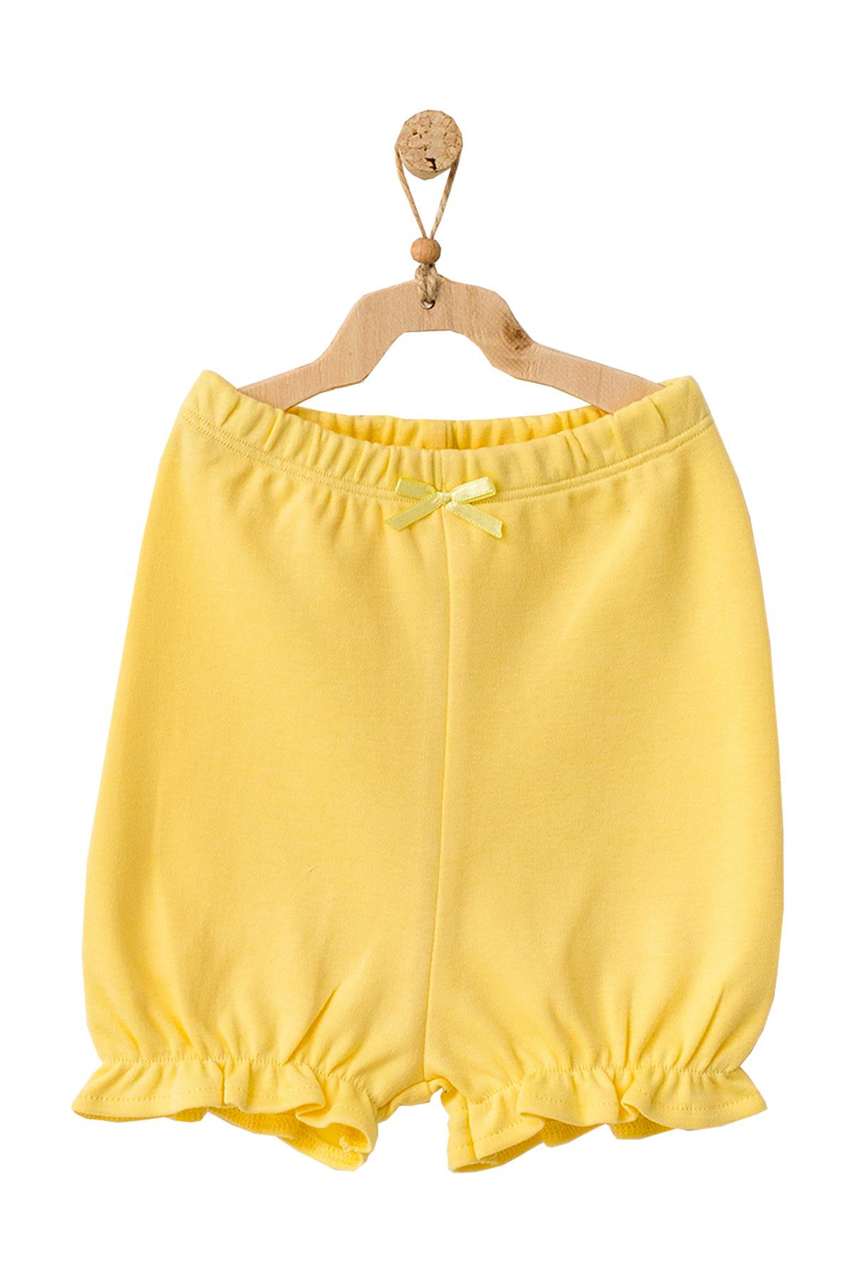 Andywawa  Kiz Bebek Ananas Desenli Alt Üst Sari Şort Takim Ac21633