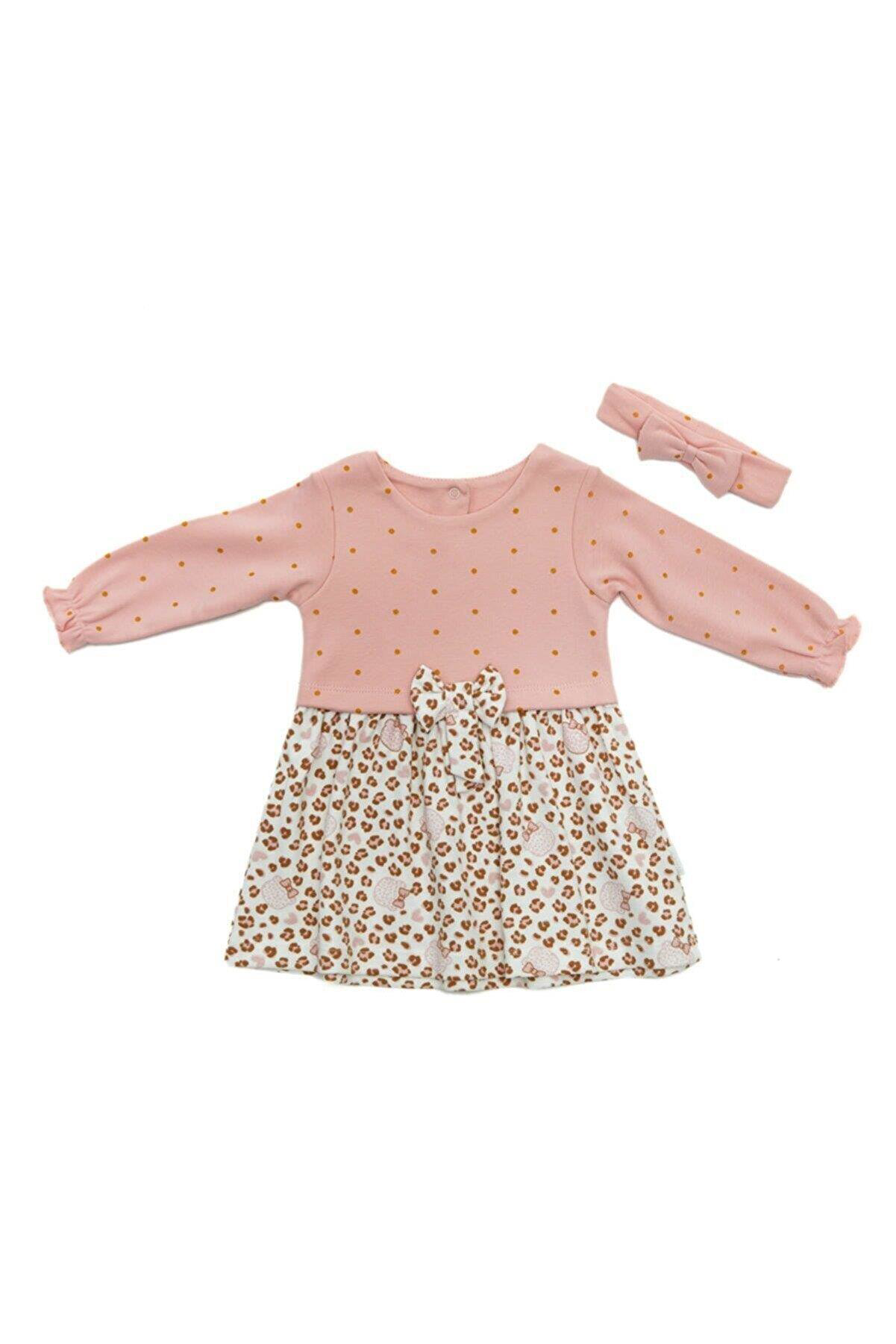 Andywawa  Kız Bebek Pembe Leopar Desenli 2Li Takım Set Ac22057r