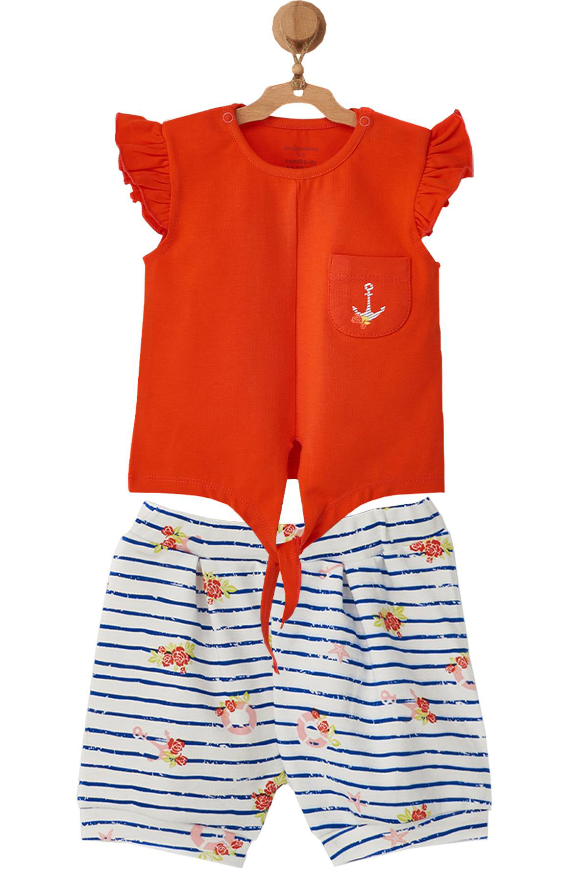 Andywawa  Kız Bebek Deniz Temalı Alt Üst Takım Ac22553