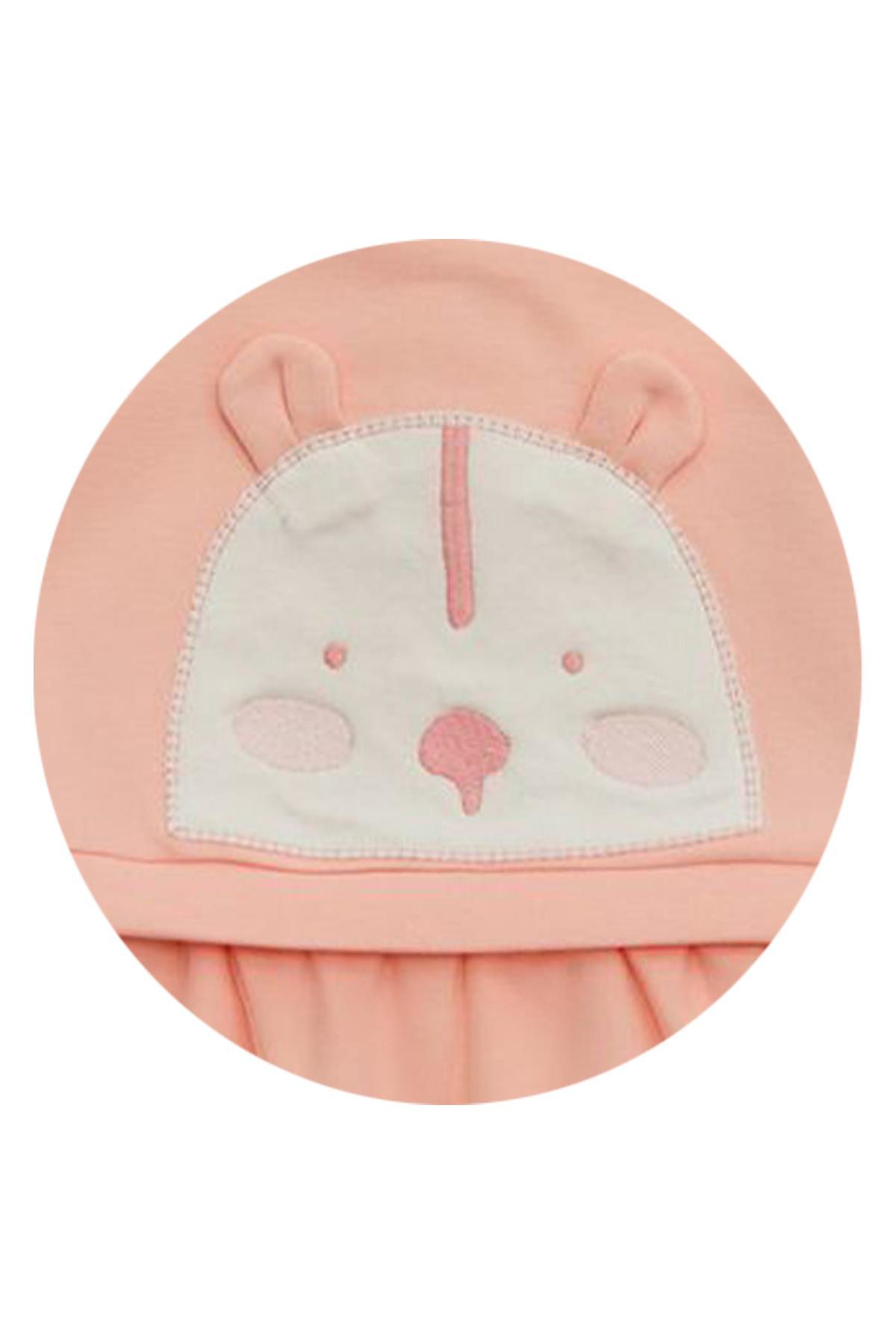 Andywawa  Kiz Bebek Tavşan Kabartmali Pembe Elbise Ac22373