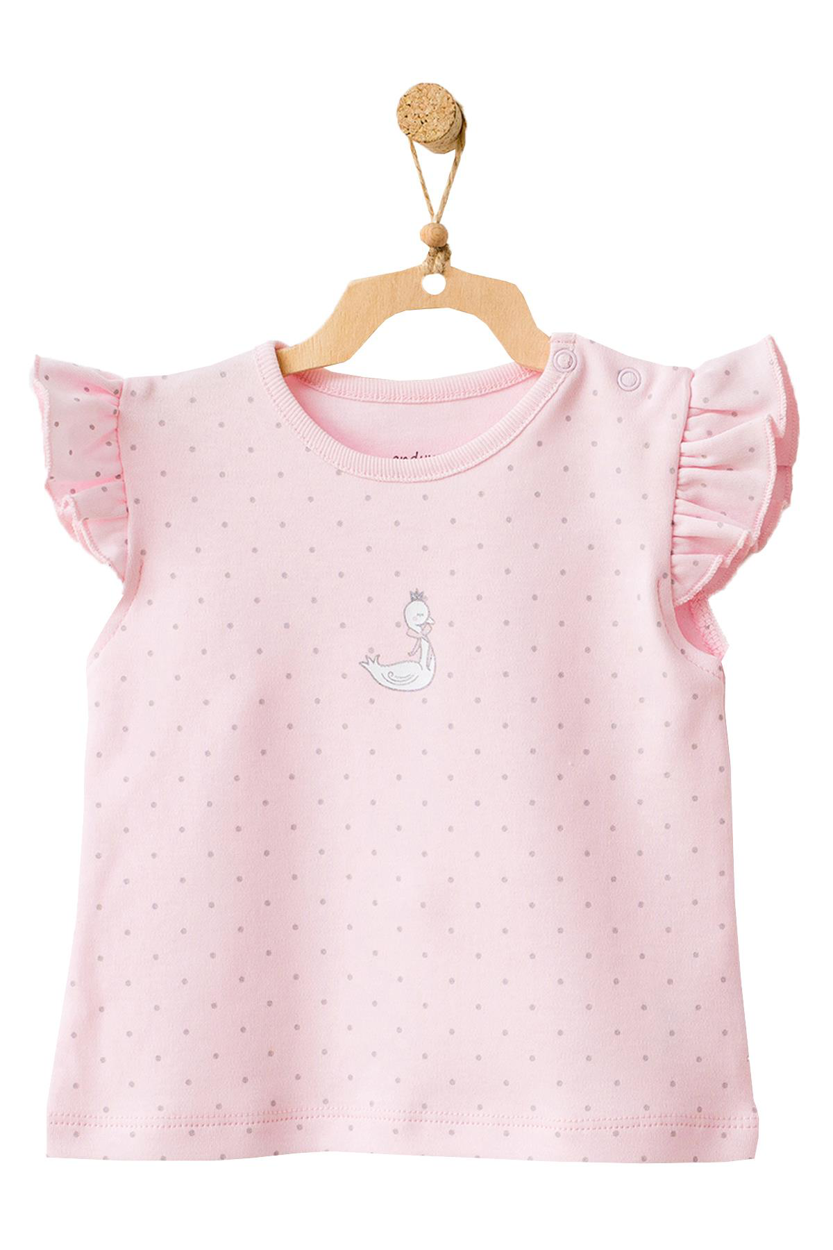 Andywawa Kız Bebek Ördek Desenli Alt Üst Şort Takım AC21798R Andywawa Kız Bebek Ördek Desenli Alt Üst Şort Takım AC21798R