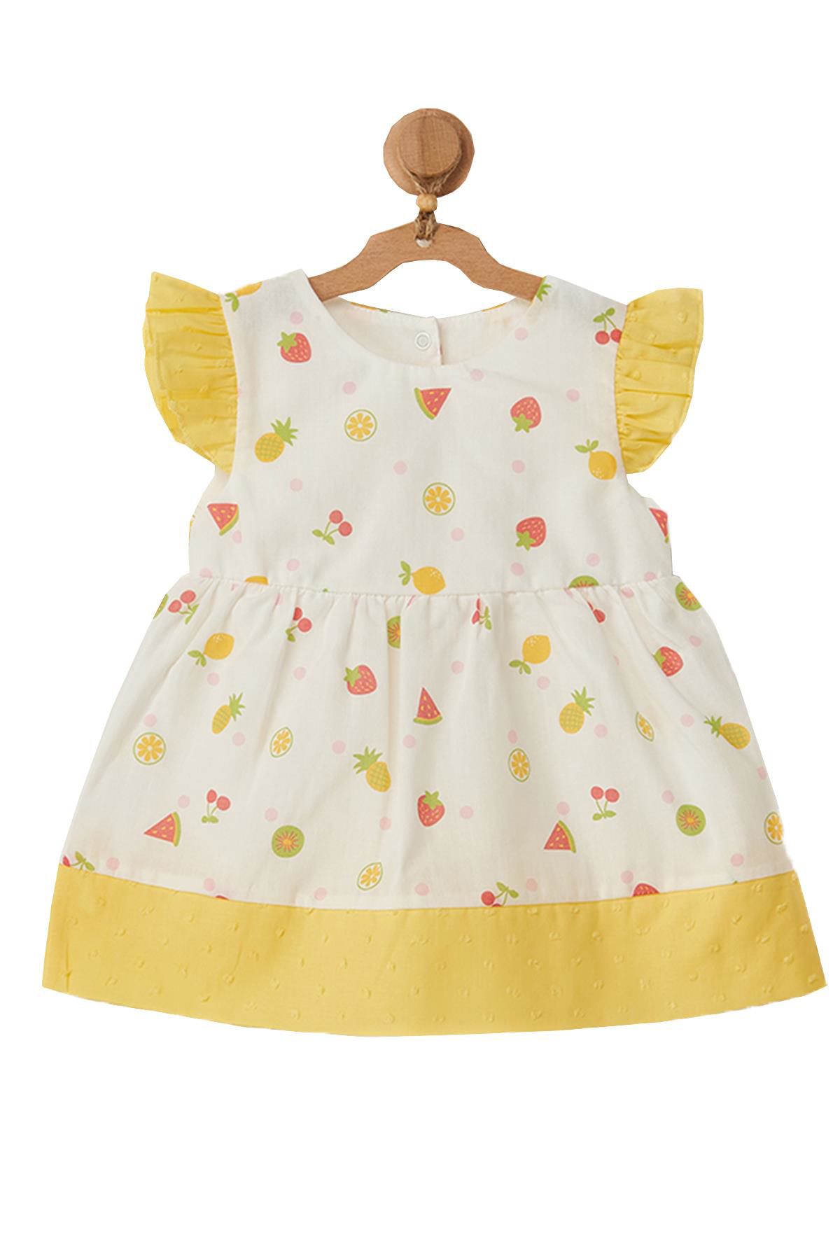 Andywawa Kız Bebek Meyve Motifli Sarı Elbise Takım AC22733