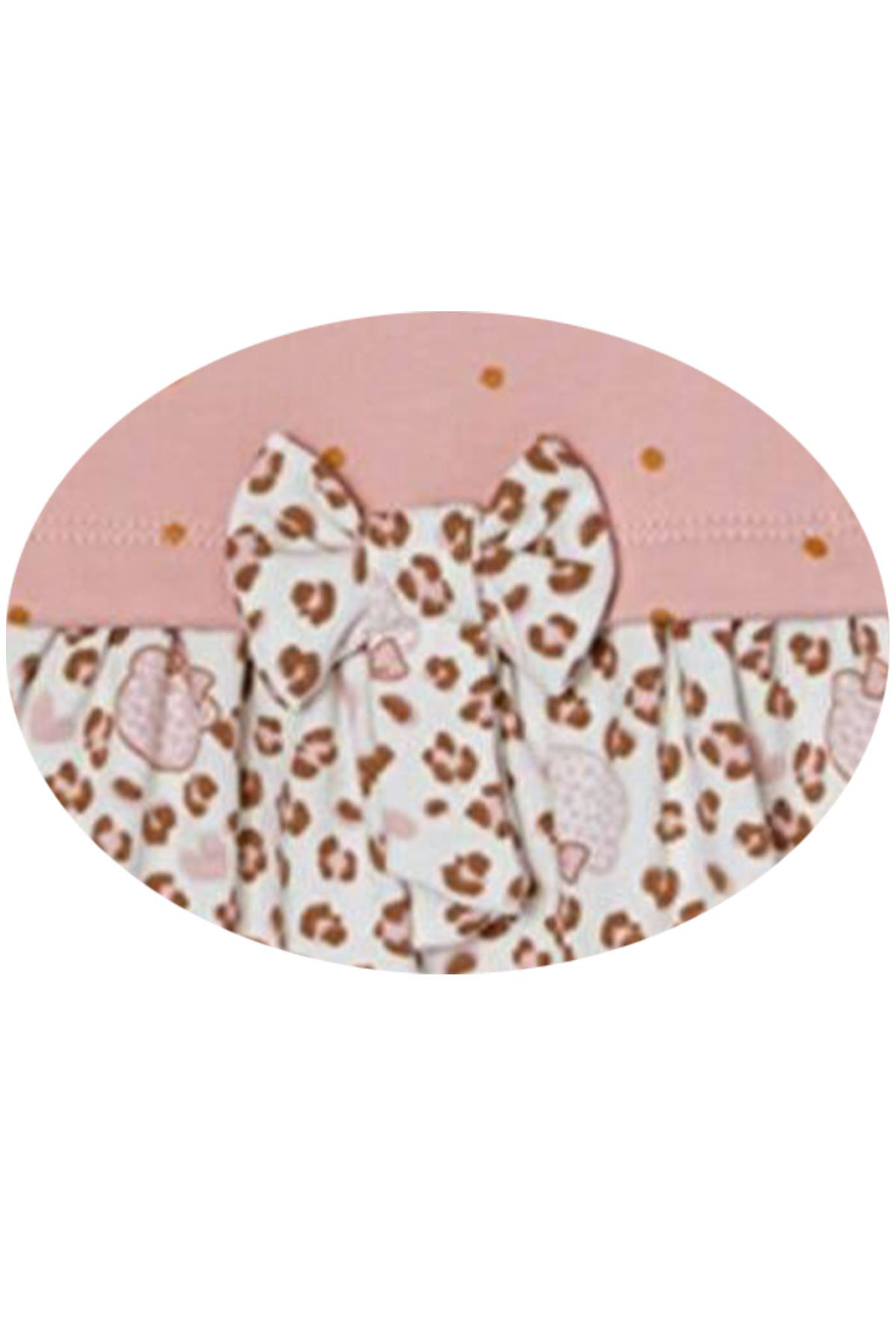 Andywawa  Kız Bebek Pembe Leopar Desenli 2Li Takım Set Ac22057r