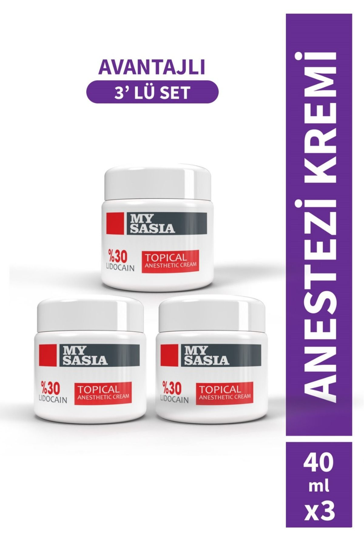 My Sasia Anestezi Kremi 3'Lü Avantajli