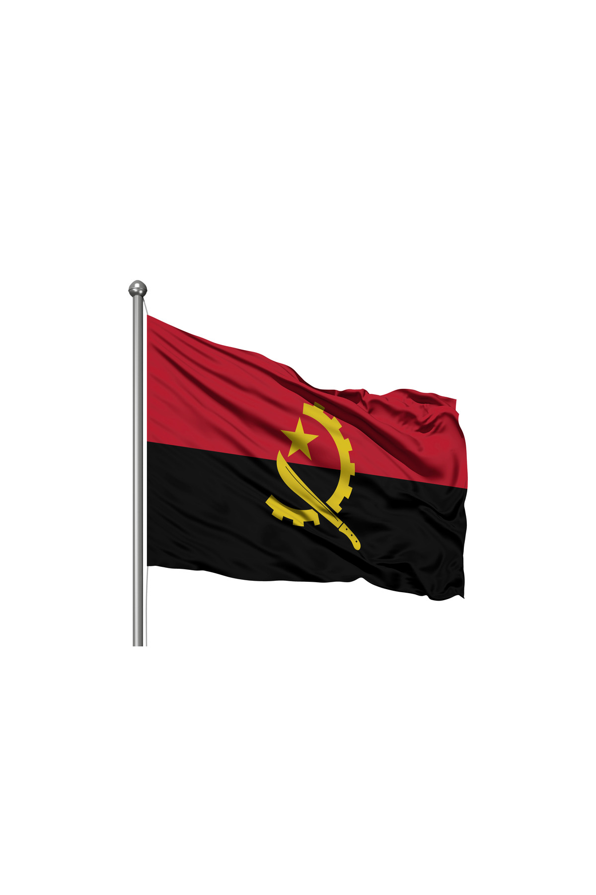 Angola Devleti Bayrağı - Premium Raşel Kumaş 200x300cm