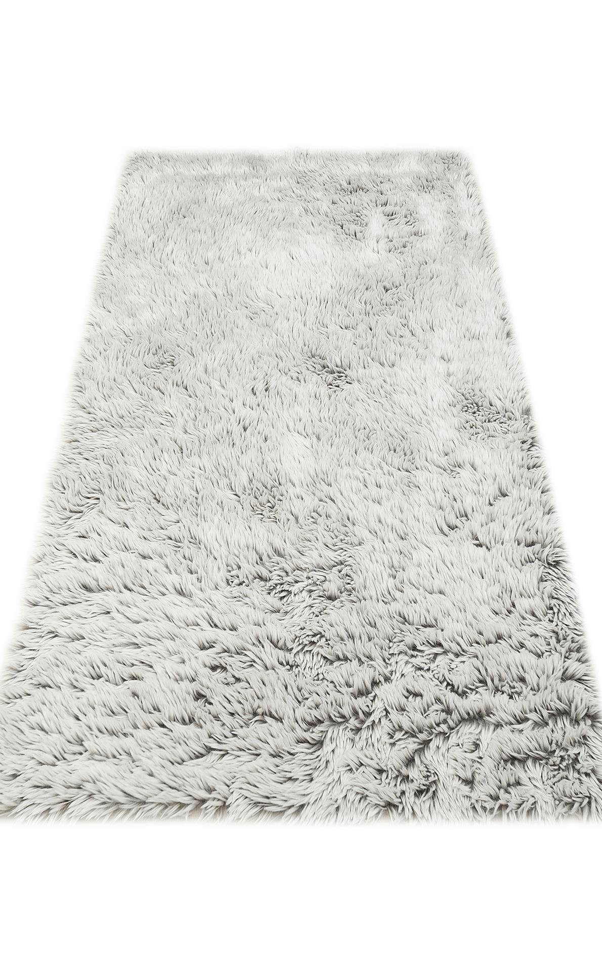 Angora Koleksiyonu Uzun Tüylü Suni Kürk Halı ANG Plain Gri Angora Koleksiyonu Uzun Tüylü Suni Kürk Halı ANG Plain Gri