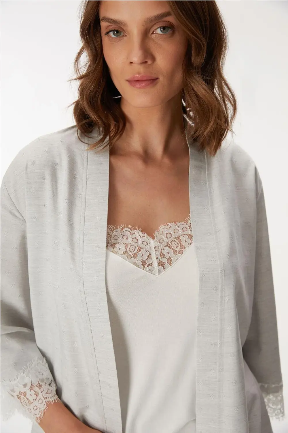 Anıl 11403 Sabahlık, Atlet ve Pantolon Takım - GRI - XL