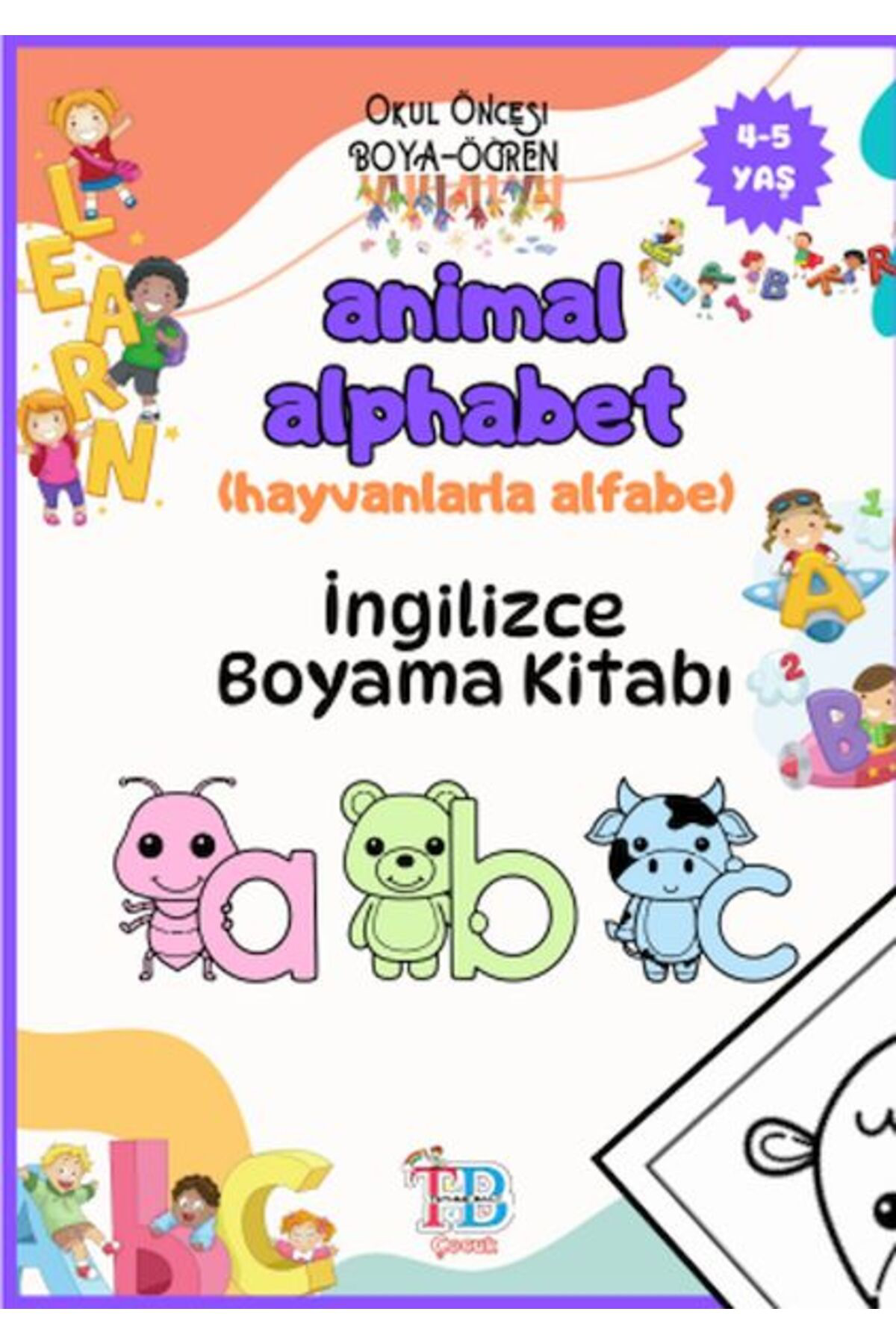 Destek Yayınları Animal Alphabet Hayvanlarla Alfabe Boyama Kitabı