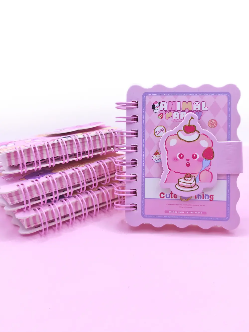 Animal Party Cırtlı Cep Boy Sevimli Mini Not Defteri (7x8 cm) - T