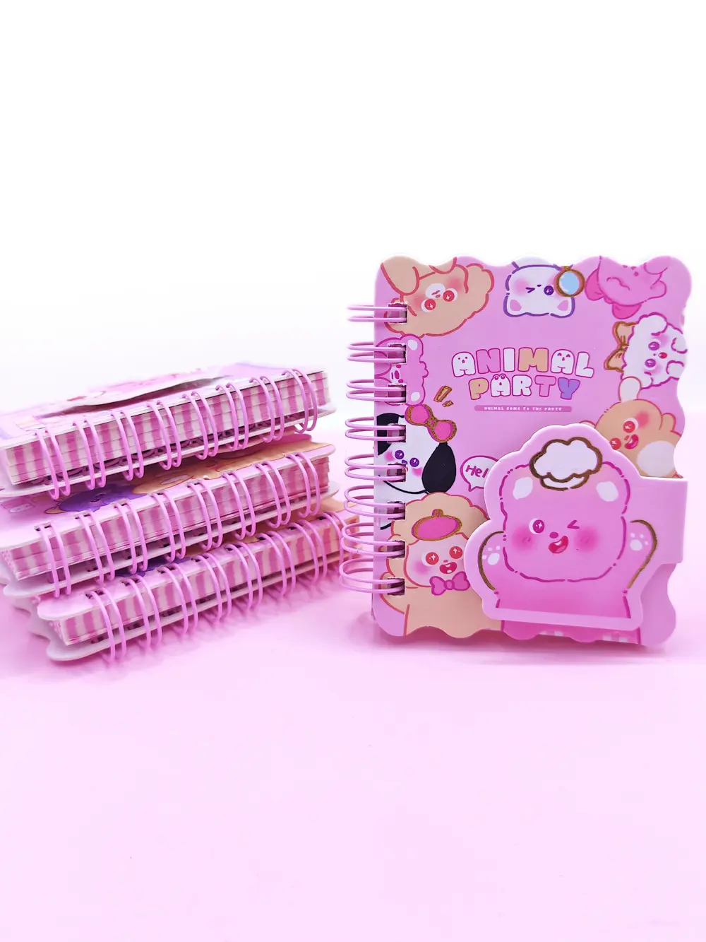 Animal Party Cırtlı Cep Boy Sevimli Mini Not Defteri (7x8 cm) - H