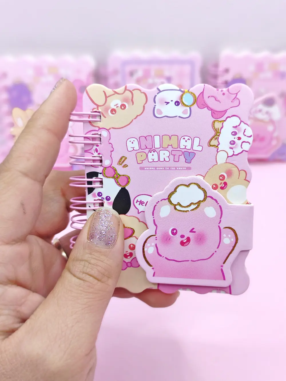 Animal Party Cırtlı Cep Boy Sevimli Mini Not Defteri (7x8 cm) - H