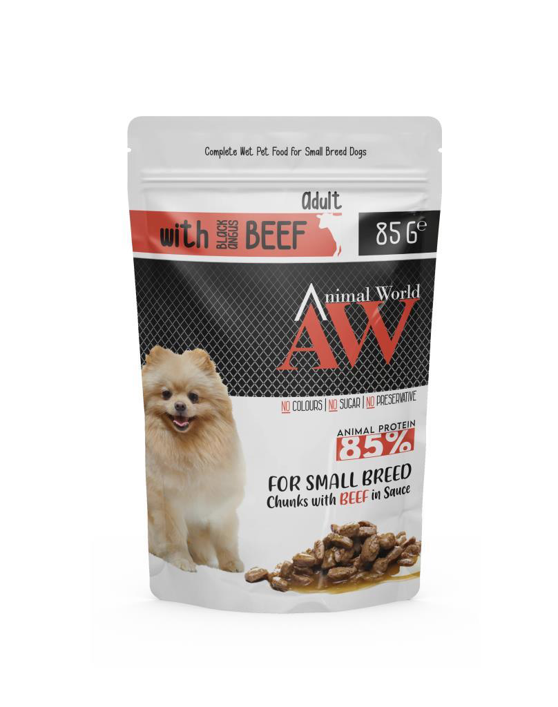 Animal World With Beef Biftek Etli Küçük Irk Köpek Yaş Maması 85 
