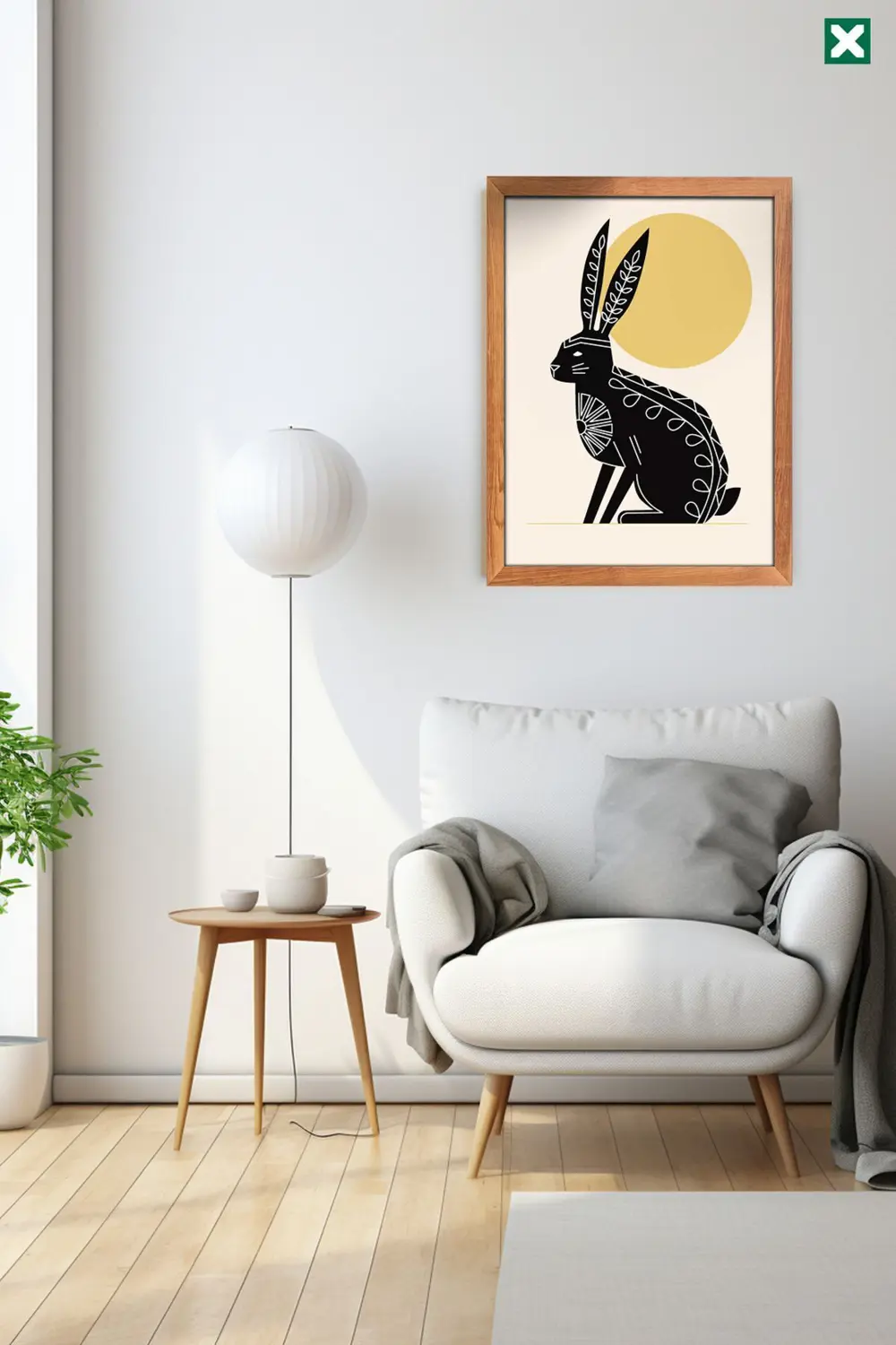 Animals Geometric 3'lü Set, Çerçeve Görünümlü Modern Mdf Tablo