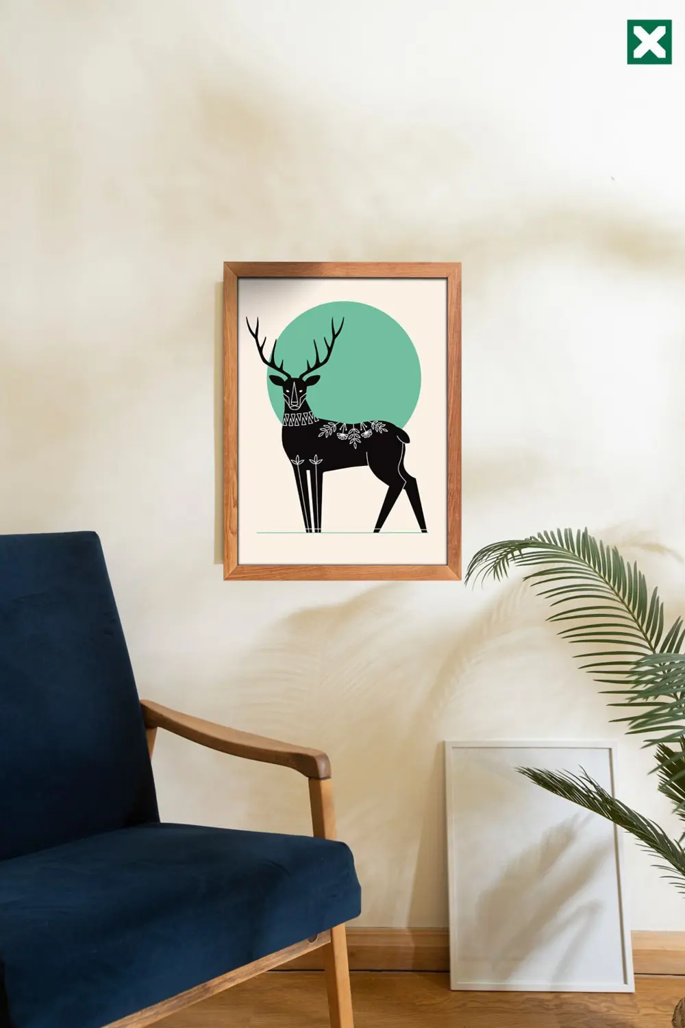 Animals Geometric 3'lü Set, Çerçeve Görünümlü Modern Mdf Tablo