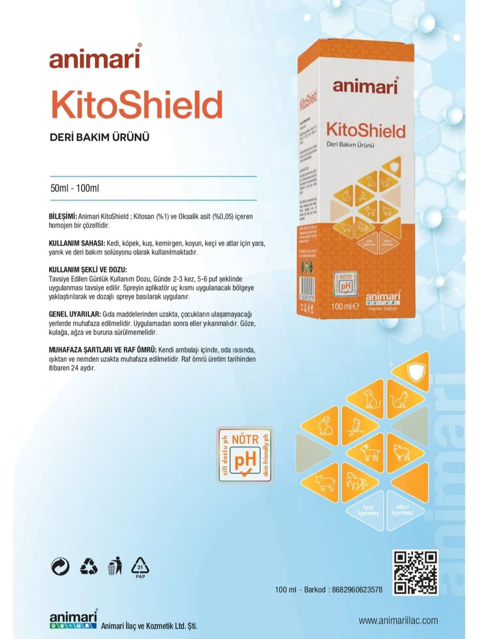KİTOSHİELD DERİ BAKIM KREMİ 100 ML