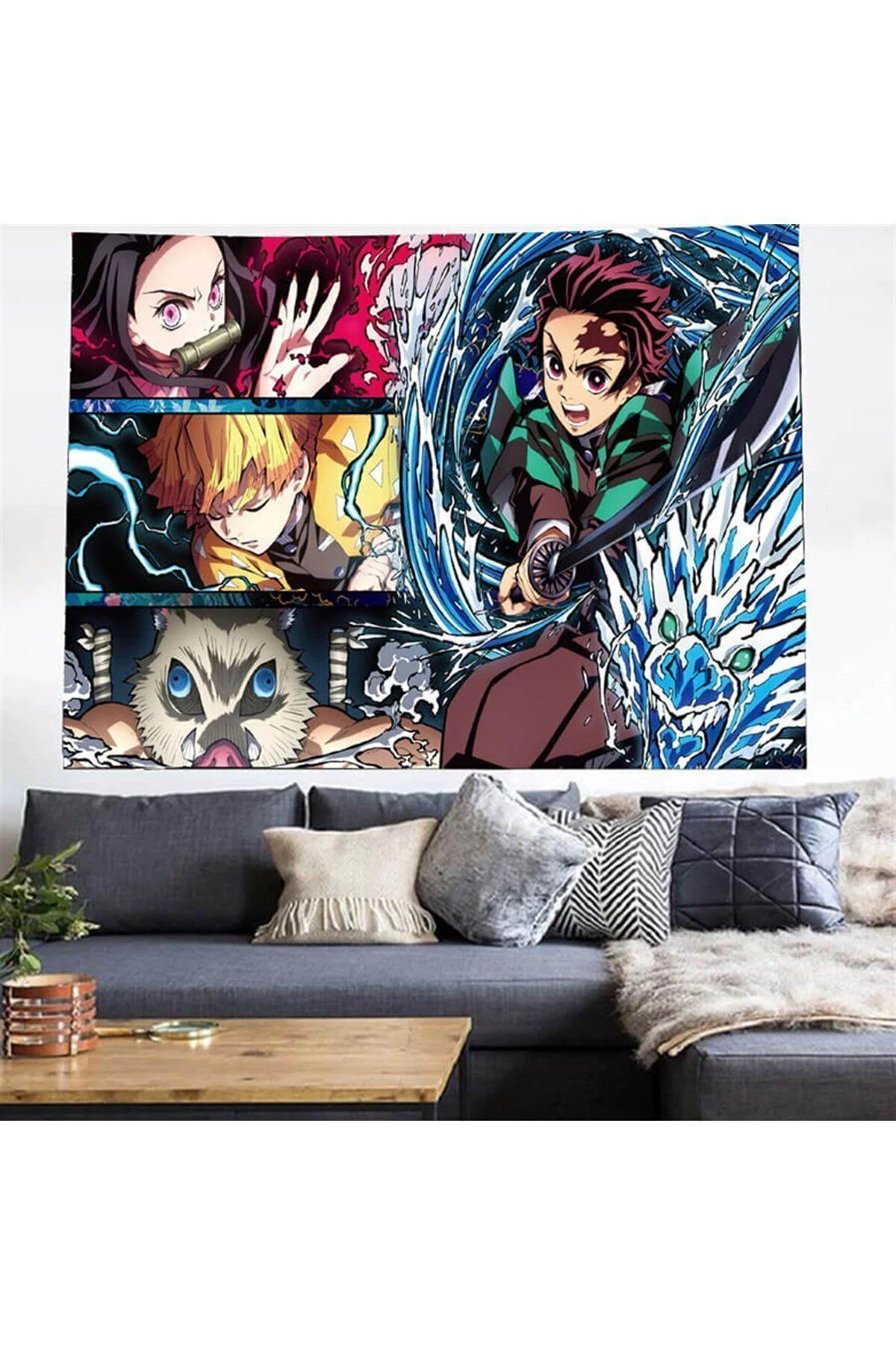 Anime 70 X 100 Cm Demon Slayer Four Piece Duvar Halısı