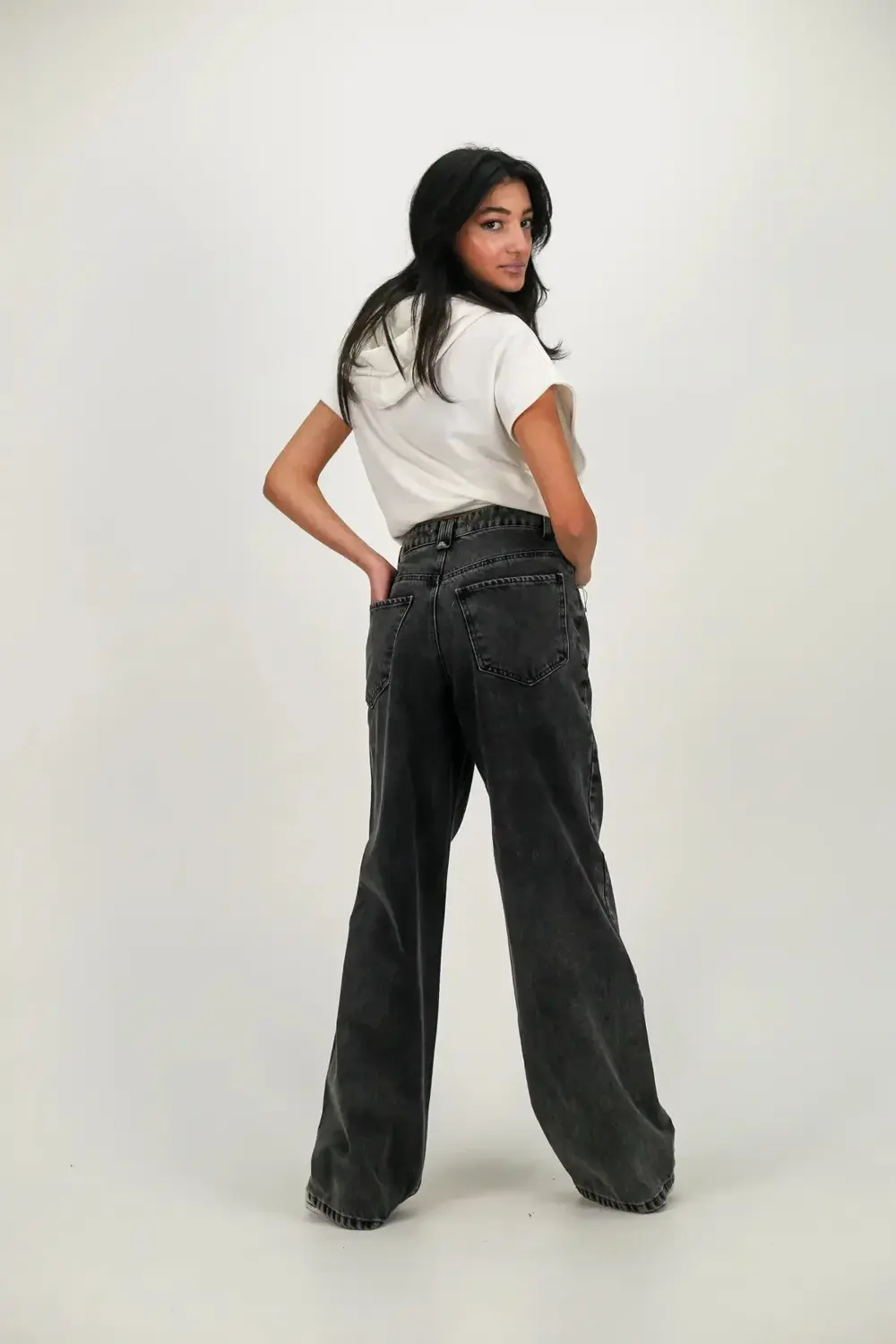 Anime Baskılı Yıkamalı Baggy Jean