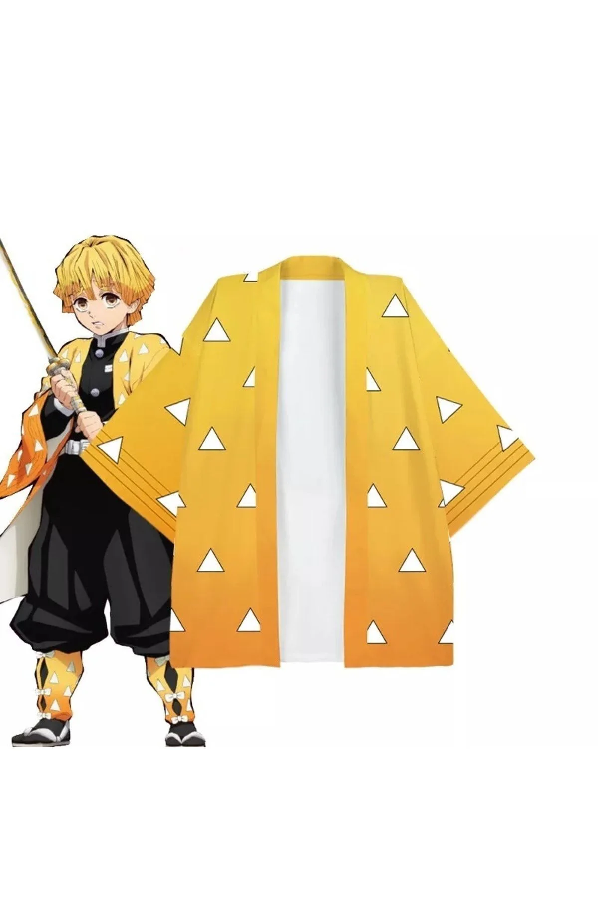 Anime Demon Slayer Kimetsu No Yaiba Zenitsu Unisex Kimono Fiyatı, Yorumları ve Özellikleri