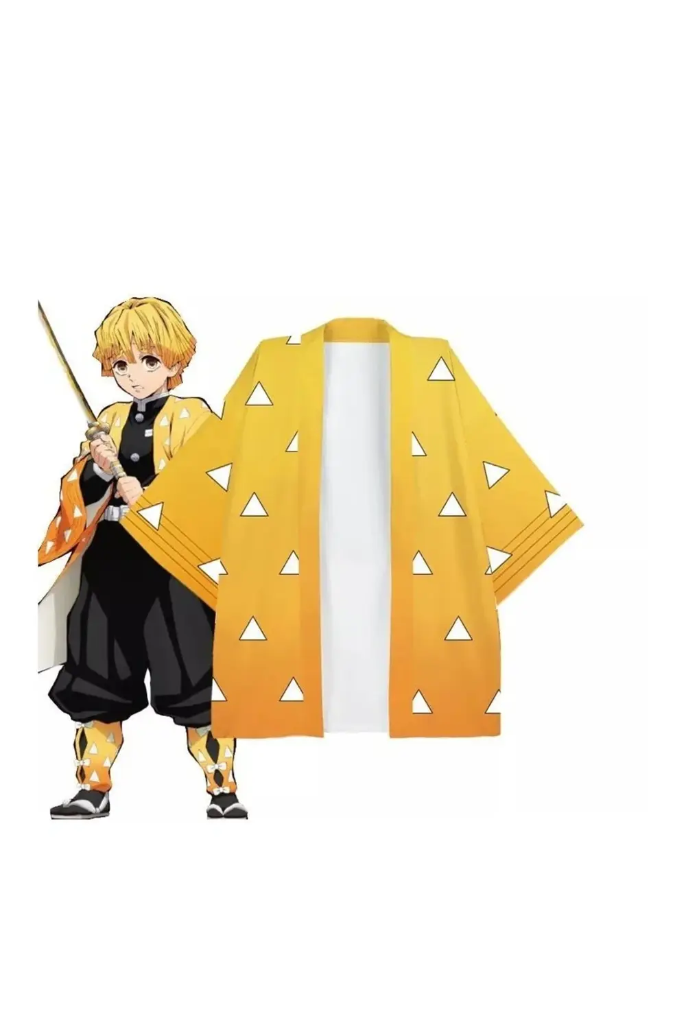 Anime Demon Slayer Kimetsu No Yaiba Zenitsu Kimono