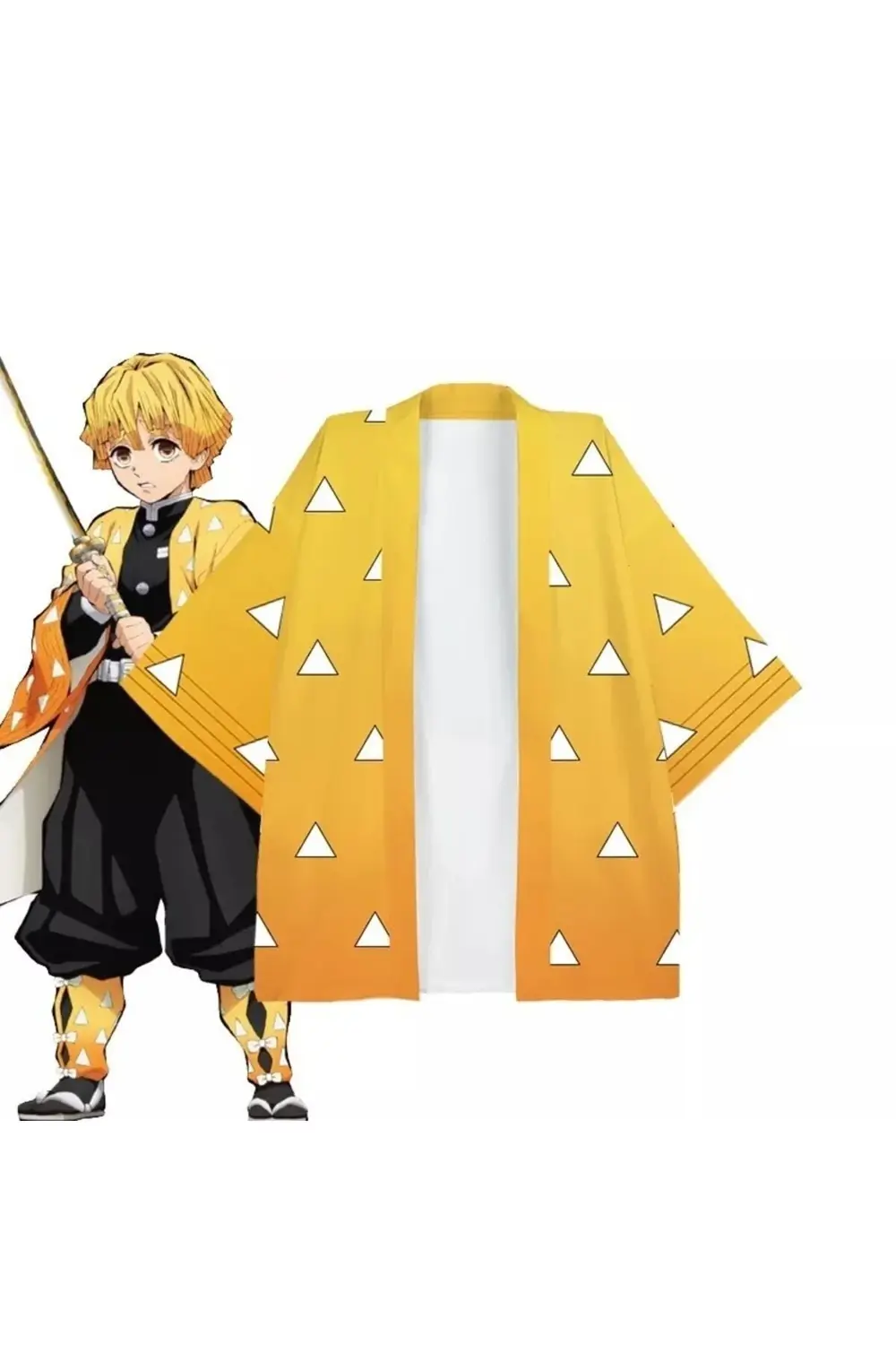 Anime Demon Slayer Kimetsu No Yaiba Zenitsu Unisex Kimono