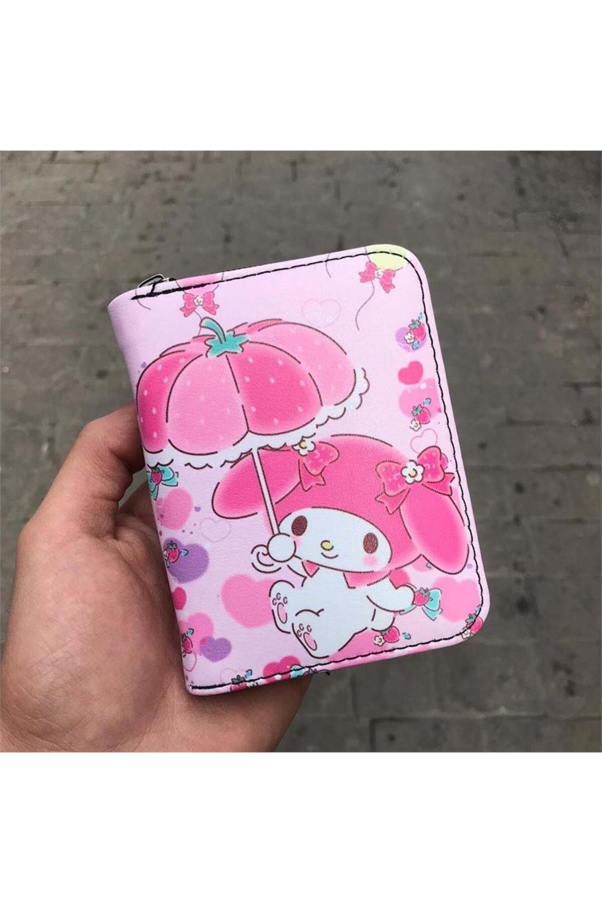 Anime Fantasy Magic Melody Strawberry Umbrella Kısa Cüzdan