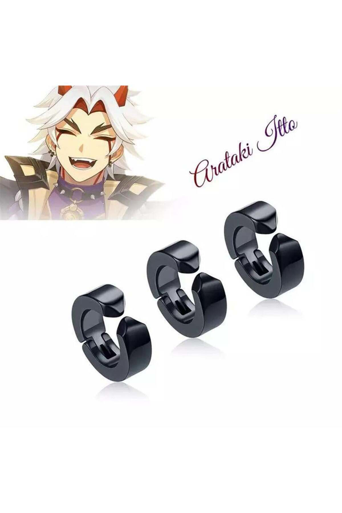 Anime Genshin Impact - Arataki Itto Siyah Küpe