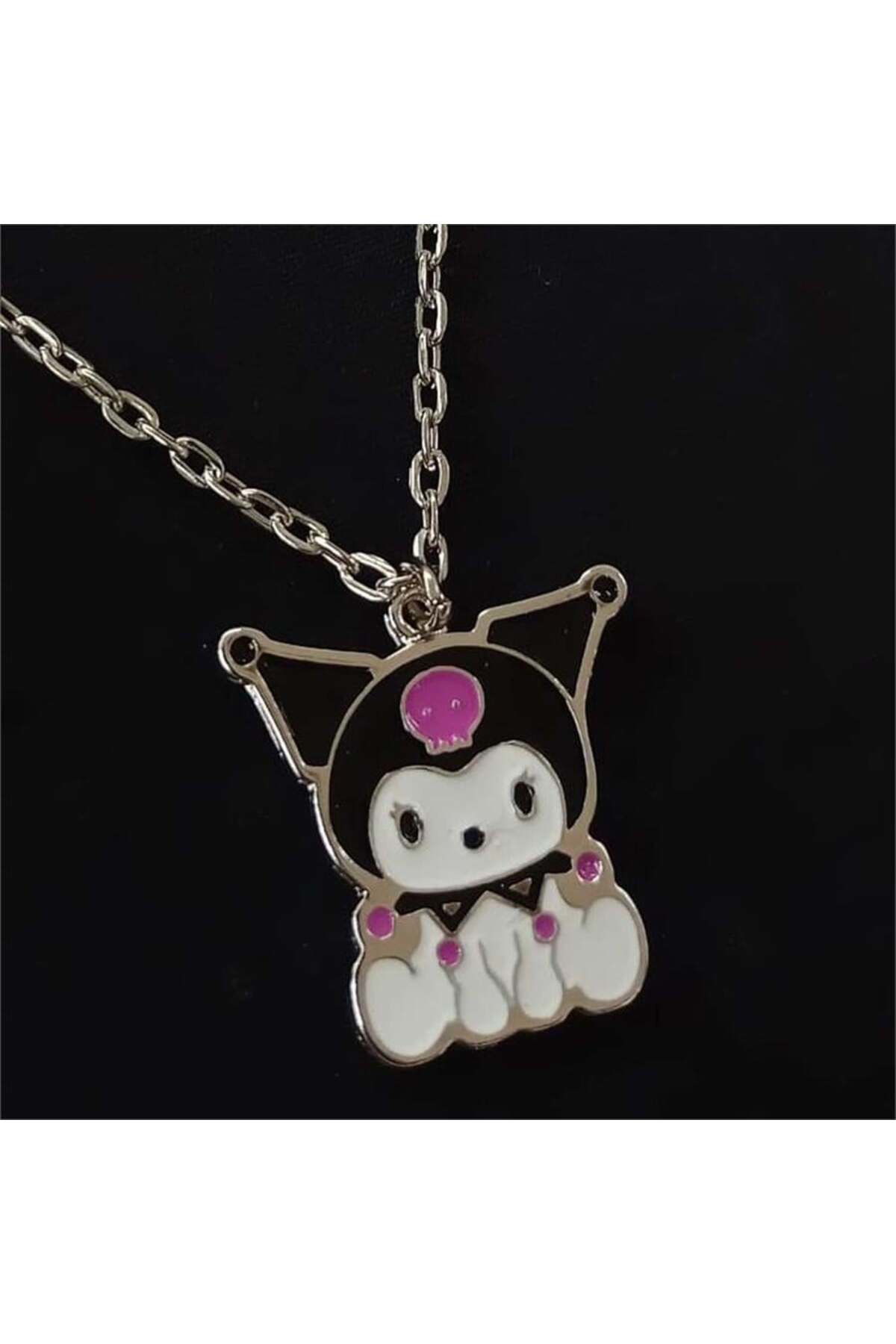 Anime Kuromi Oturan Kolye