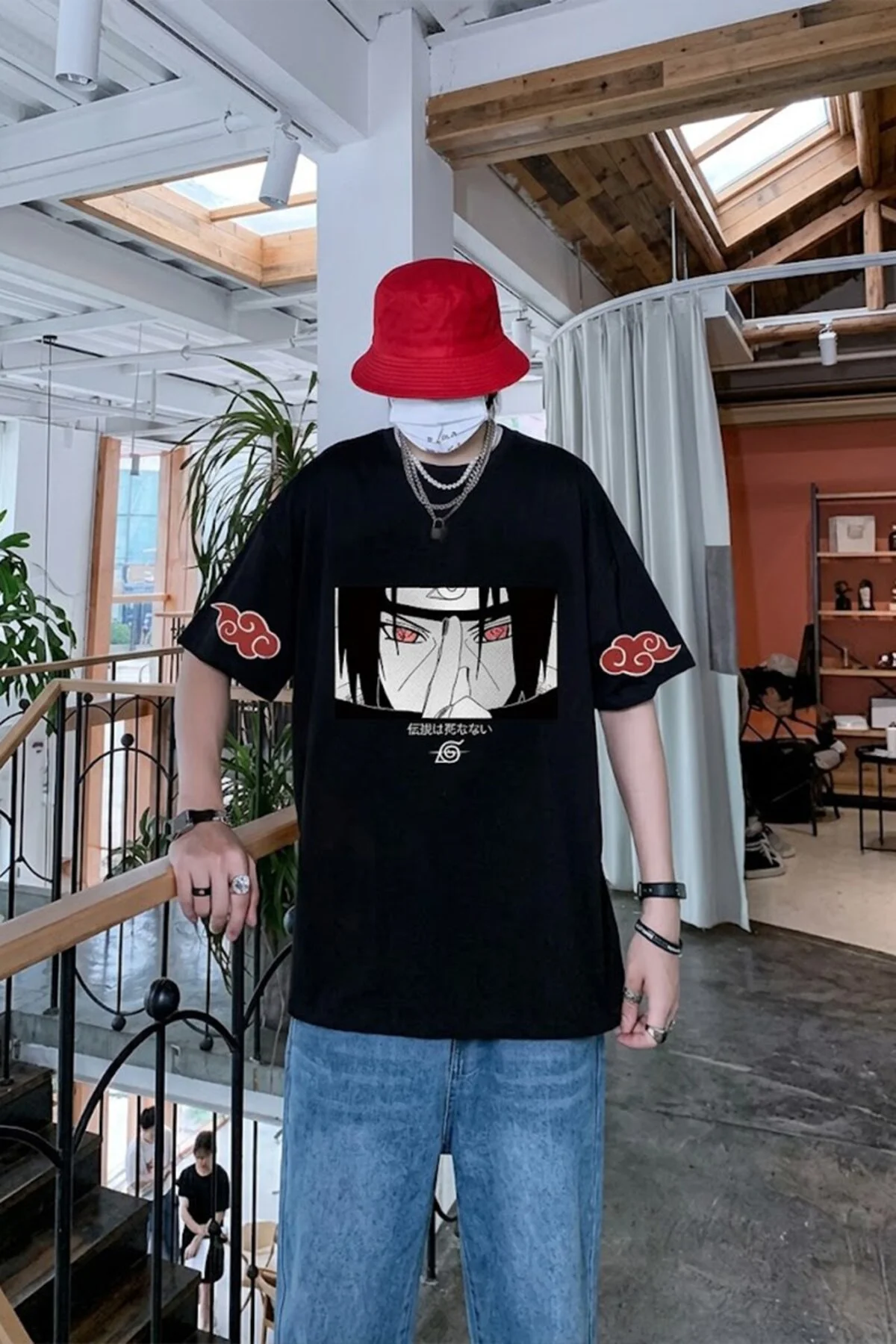 Anime Naruto Uchiha Unisex T-Shırt Anime Naruto Uchiha Unisex T-Shırt
