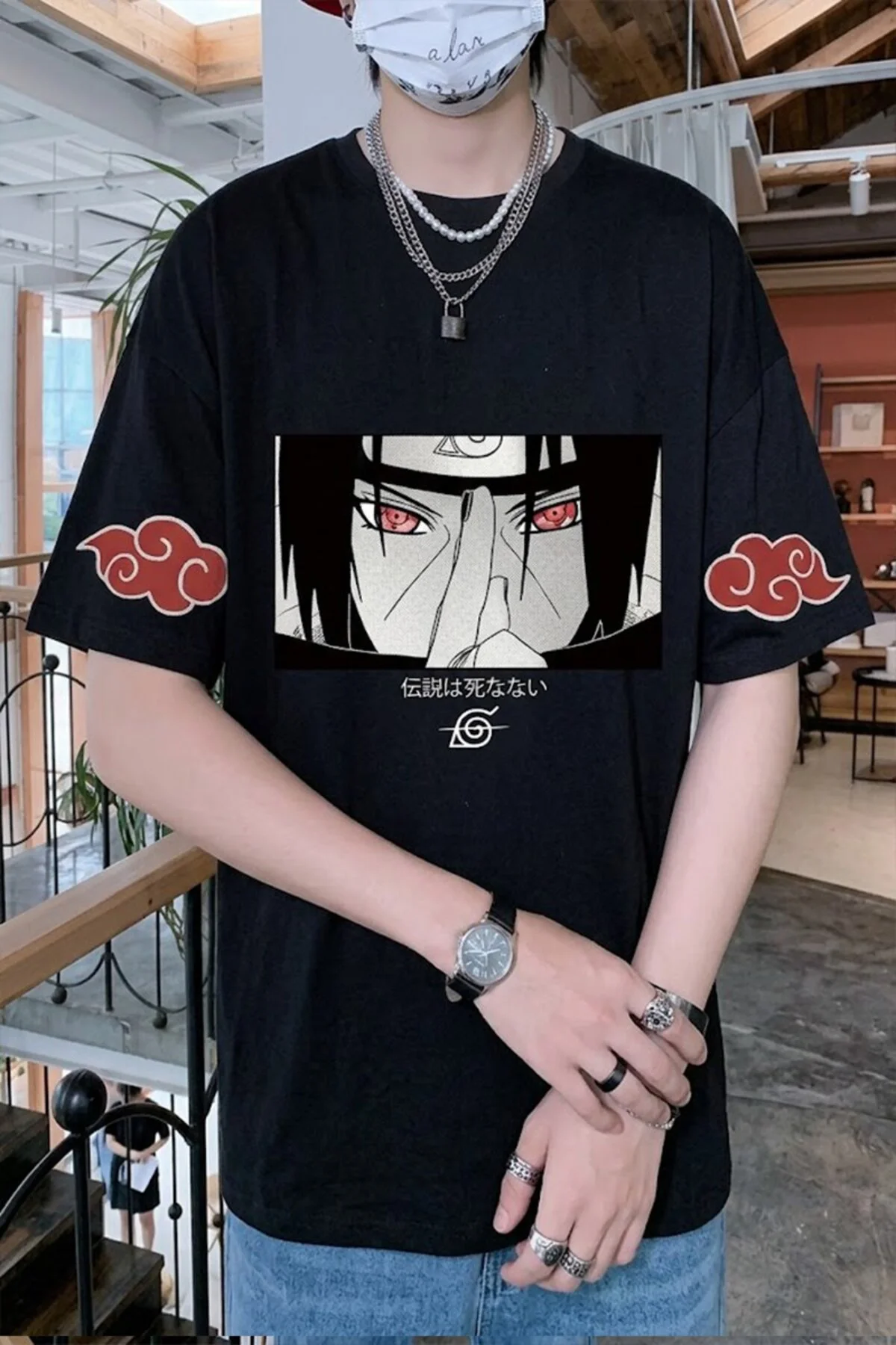 Anime Naruto Uchiha Unisex T-Shırt Anime Naruto Uchiha Unisex T-Shırt