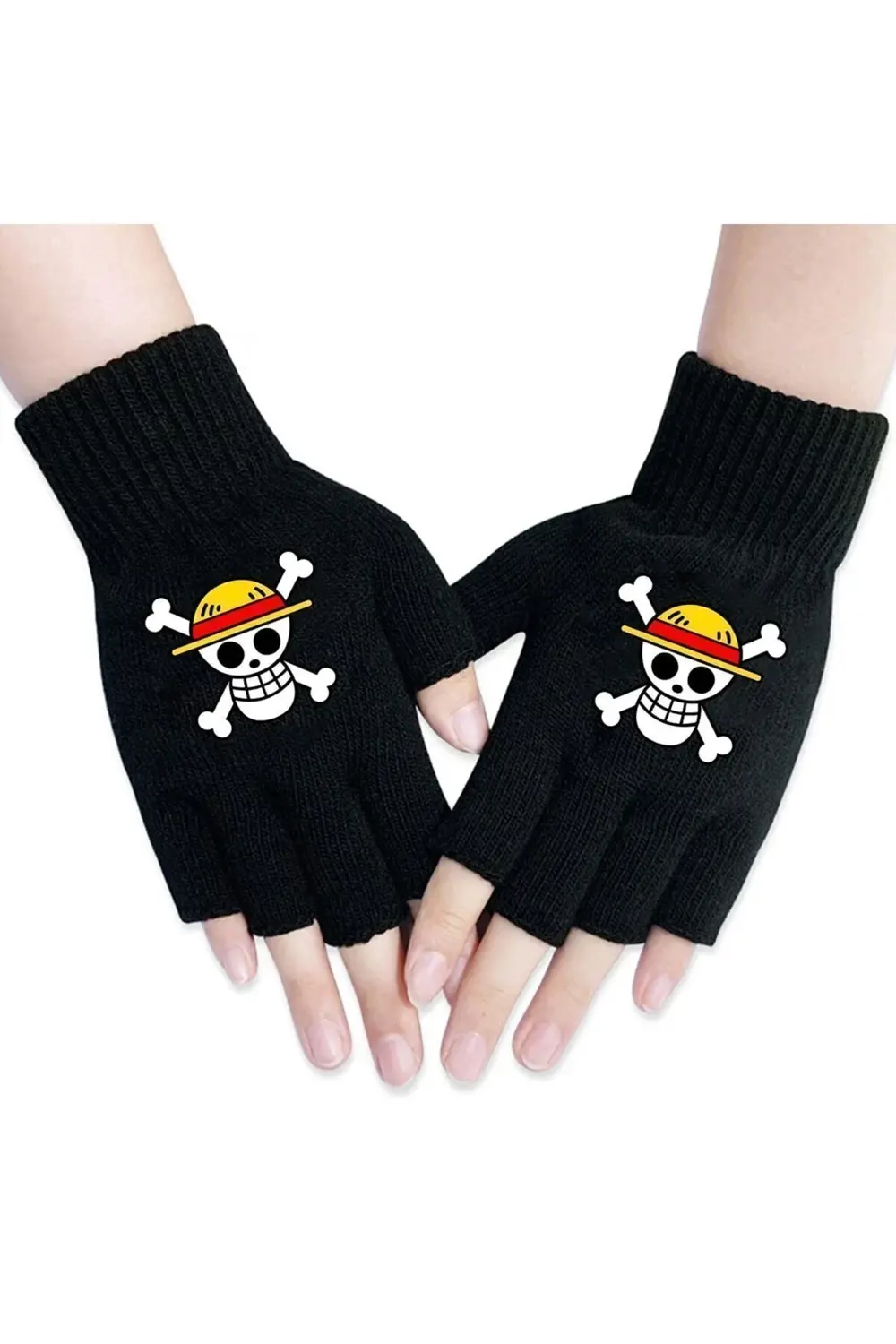 Anime One Piece - Logo Kesik Parmak Unisex Eldiven