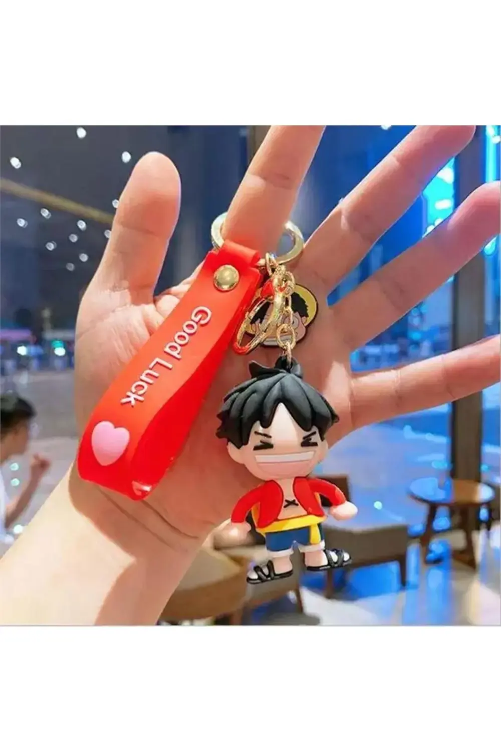 Anime One Piece - Luffy Kırmızı Silikon Anahtarlık