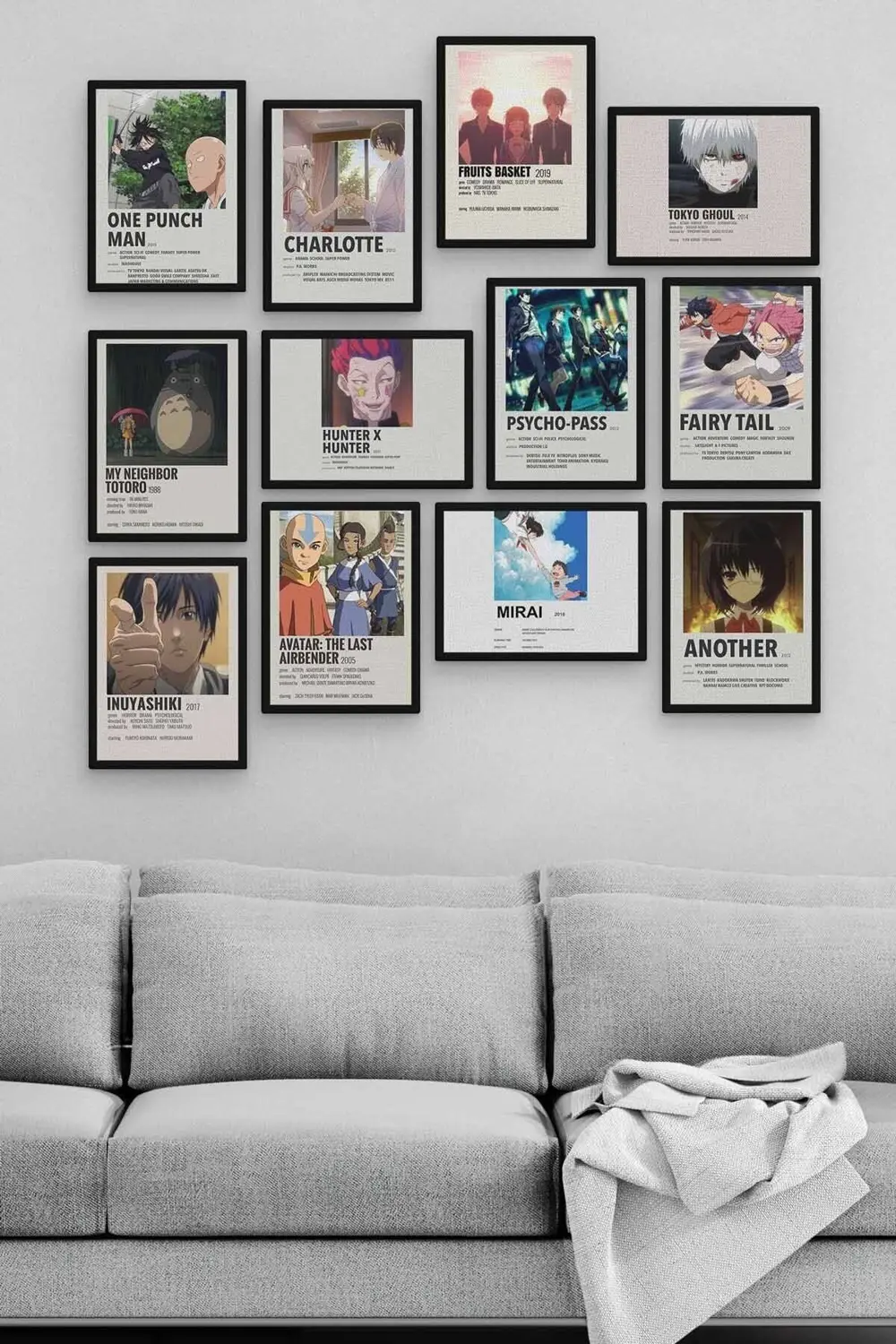 Anime Poster 12 Parça Ahşap Mdf Tablo Zlltb345