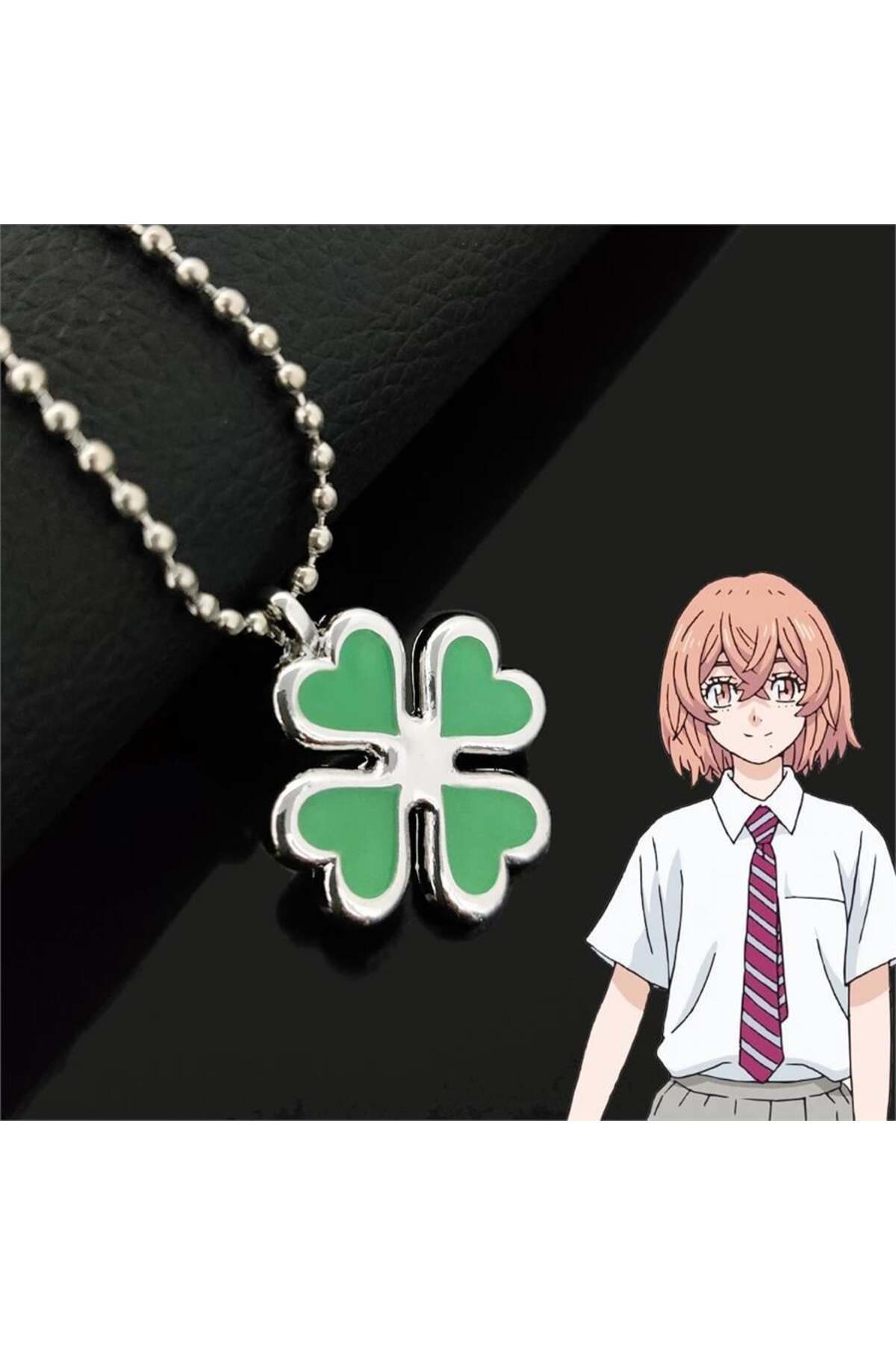 Anime Tokyo Revengers Hinata Tachibana Dört Yapraklı Yonca Kolye