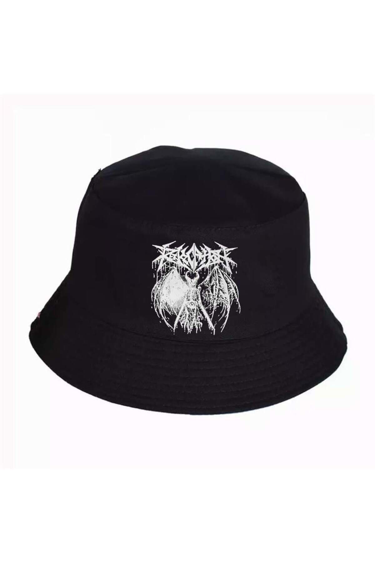 Anime Winged Skeleton Siyah Bucket Şapka