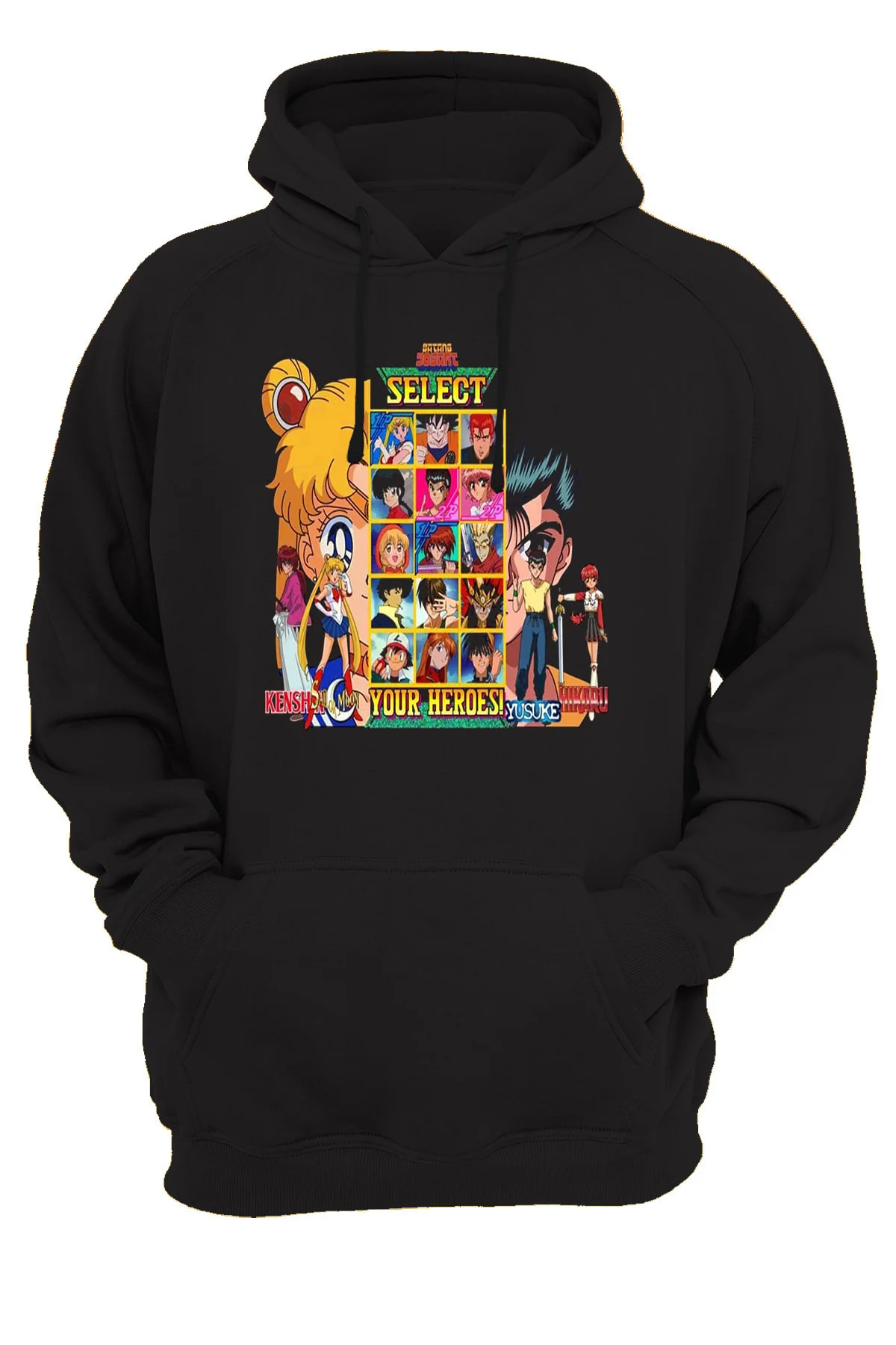 Animeler Baskılı 3 İplik Şardonlu Polar Sweatshirt