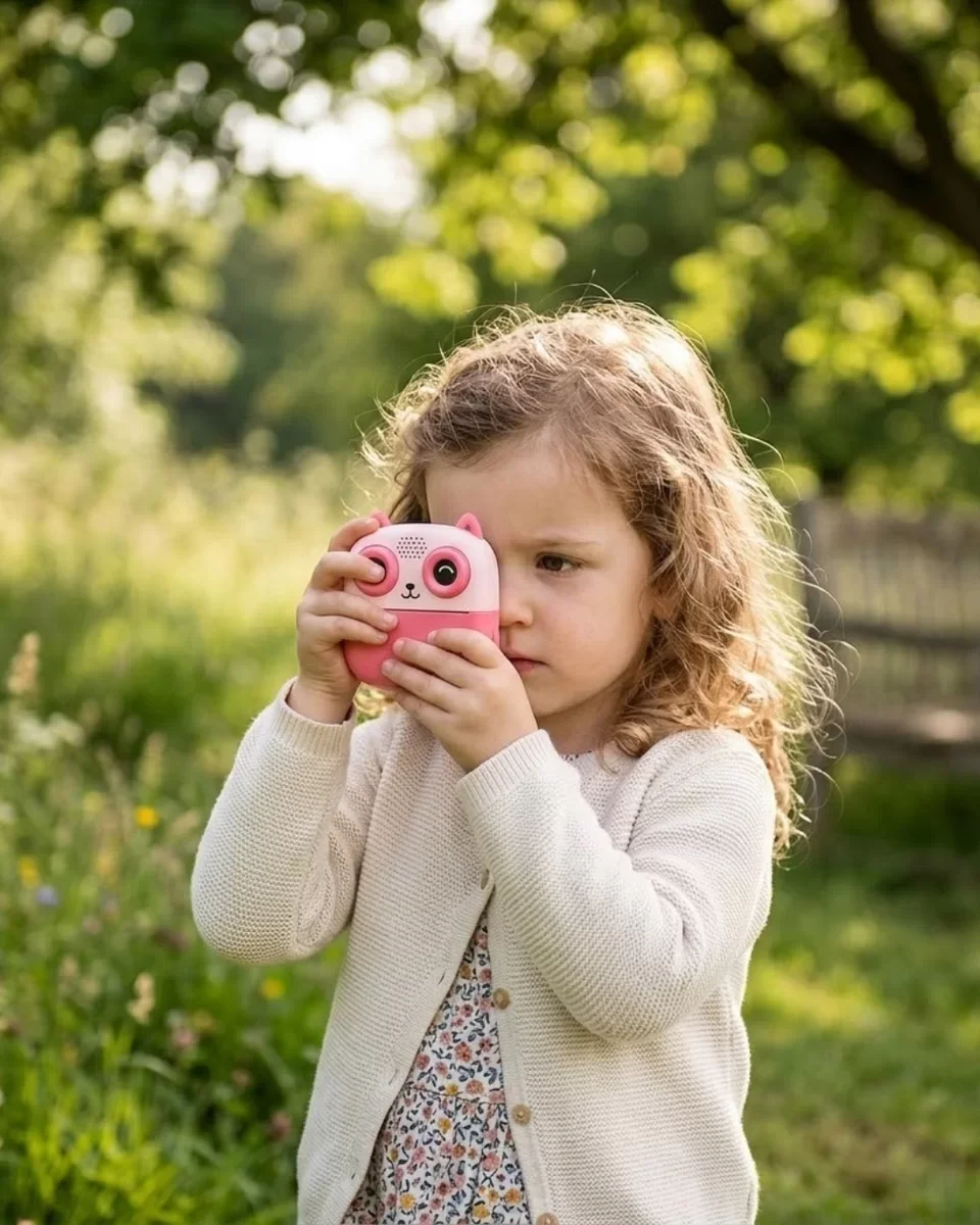 Anında Fotoğraf Baskılı Çocuk Kamerası - Eğitici Oyuncak Hediyesi 5 Rulo Kağıt ile