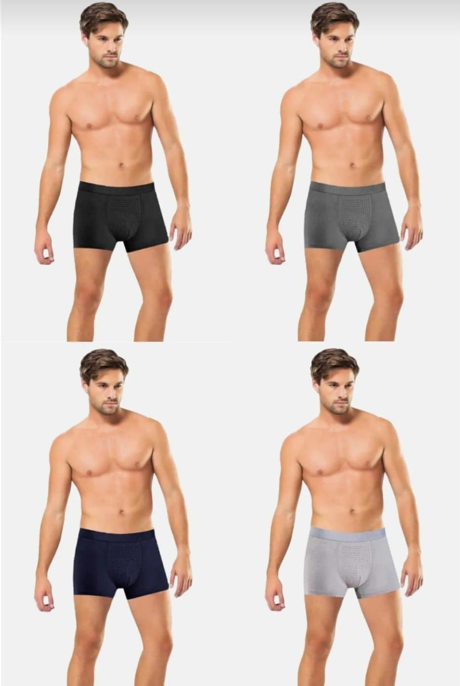 Anit  1284 Erkek Nefes Alan Bambu Karişik Renkli Boxer 4 Adet