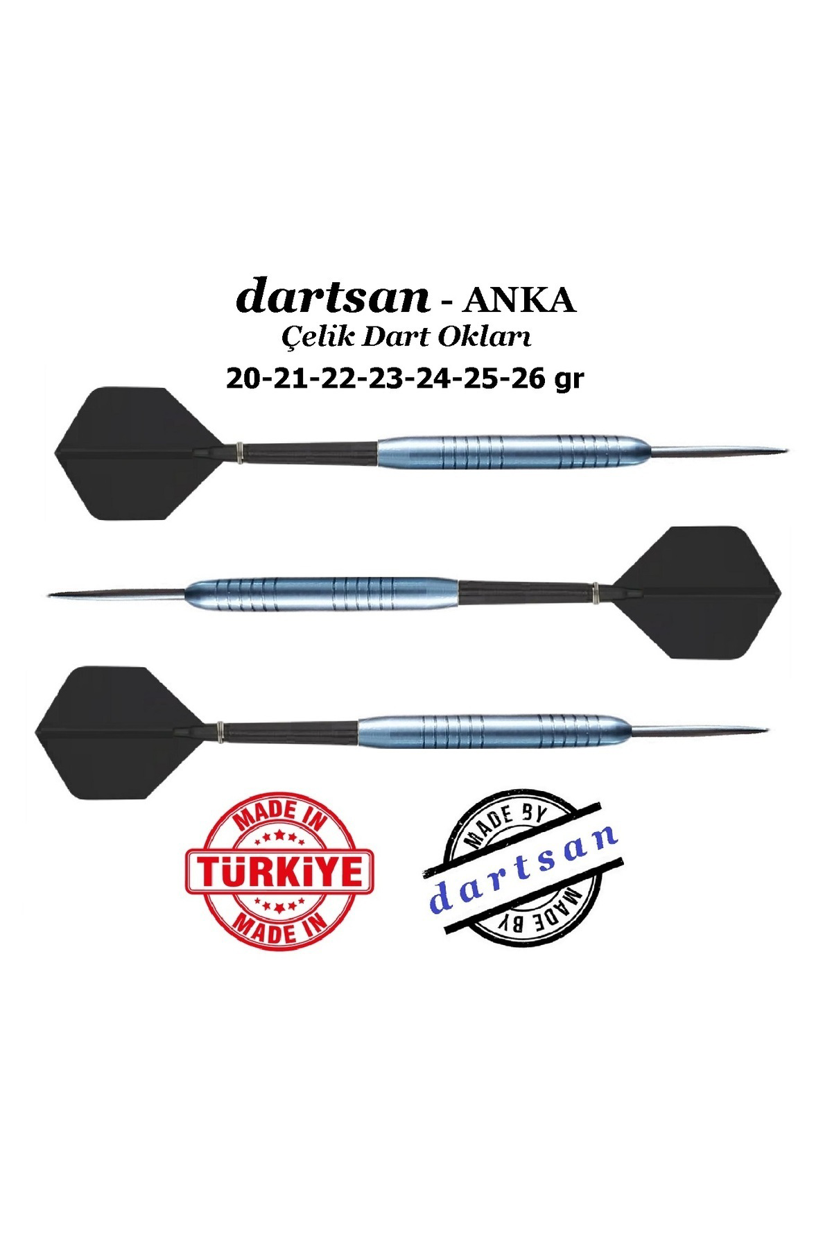 Dartsan Anka İlk Türk Mali Çelik Dart Oku 22Gr