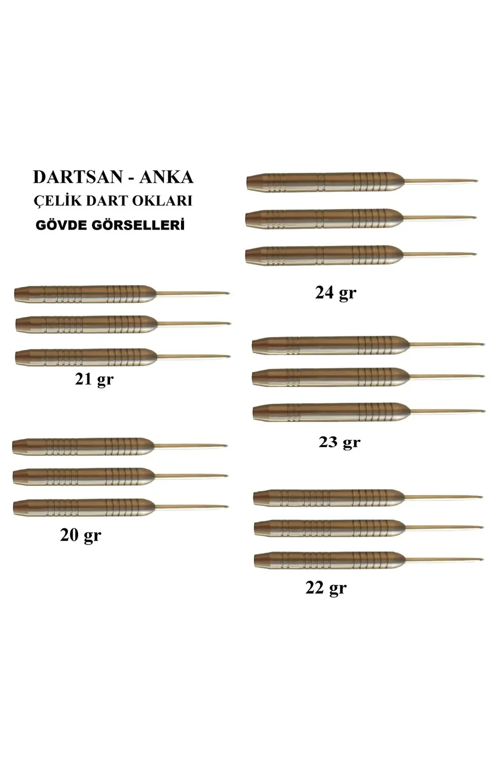 ANKA Türk Malı Çelik Dart Oku 21 gr