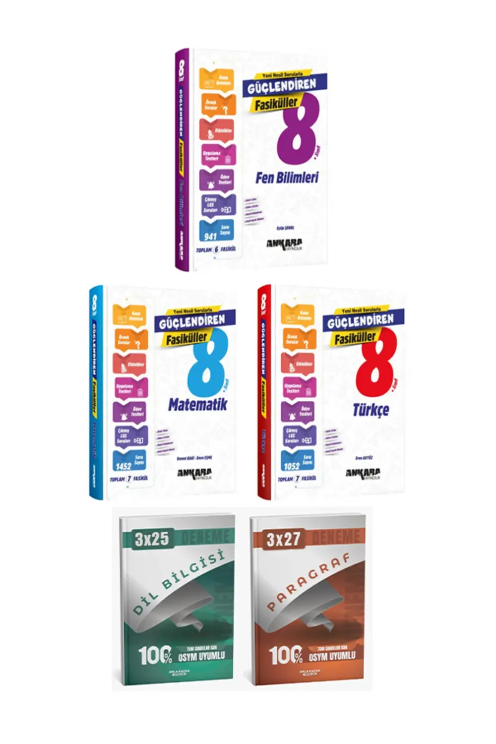 Ankara + Anla Kazan 2026 LGS Türkçe+Matematik+Fen Fasikülleri Anl