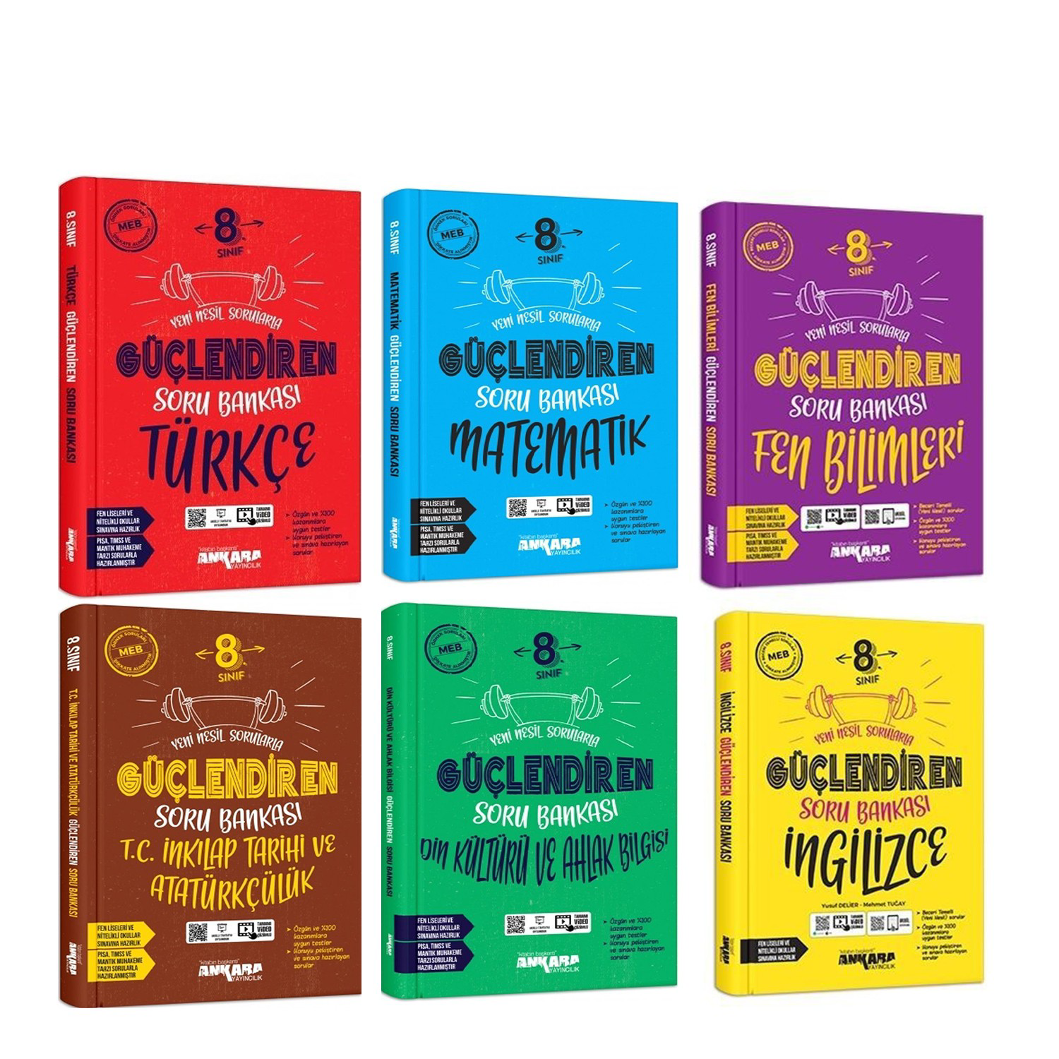 Ankara Yayıncılık 8.Sınıf Güçlendiren Soru Bankası Seti 6 Kitap