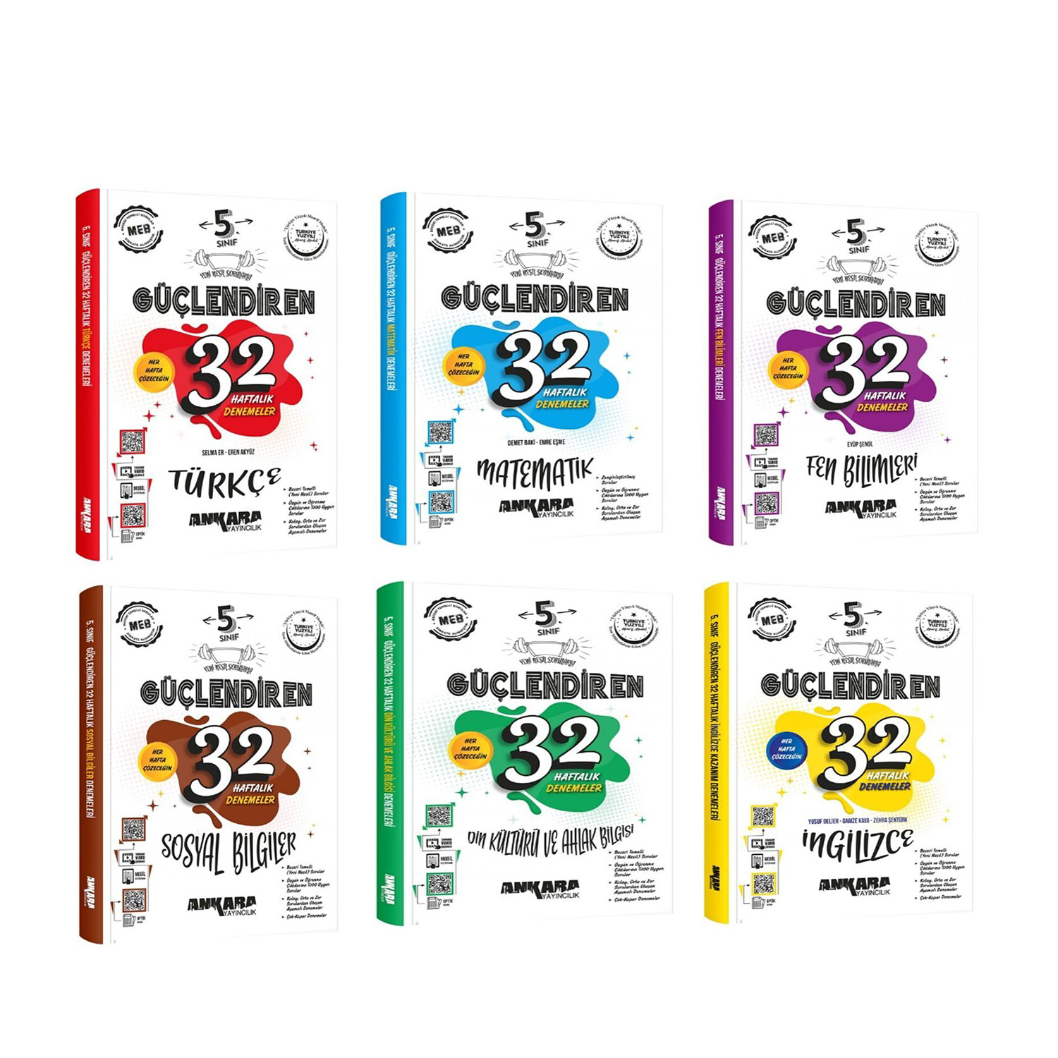 Ankara Yayıncılık 5.Sınıf Güçlendiren 32 Haftalık Deneme Seti 6 K