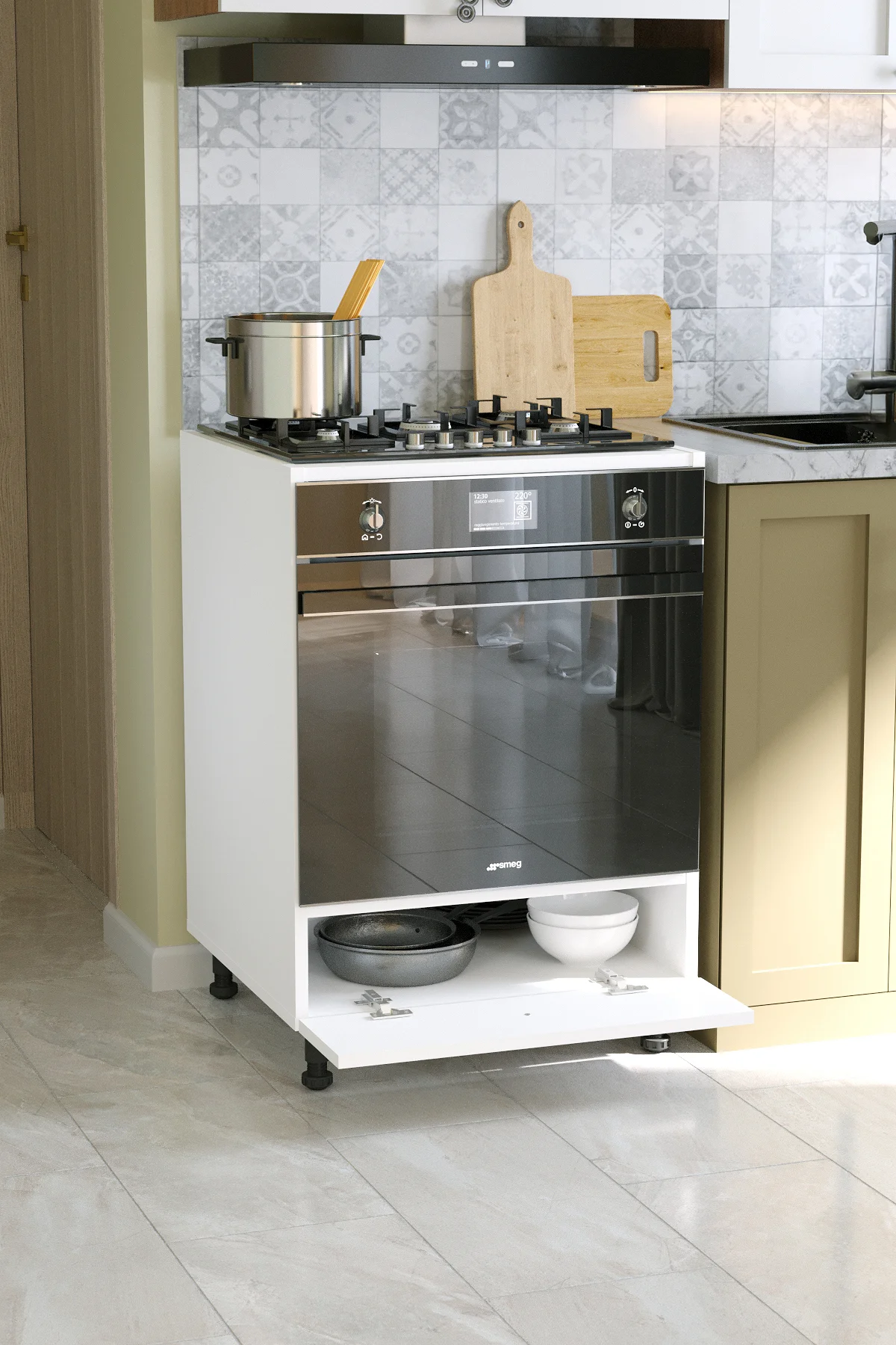 Ankastre Mutfak Dolabı Düz-çekmeceli-kapaklı Modül Tüm Setlere