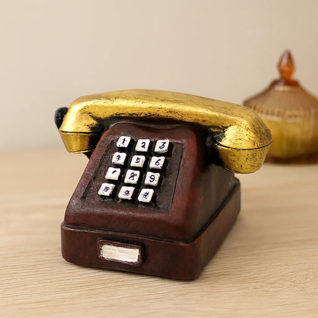 Ankesörlü Telefon Dekoratif Biblo - Reçine 9.5x9.5 cm Fiyatı, Yorumları ve Özellikleri