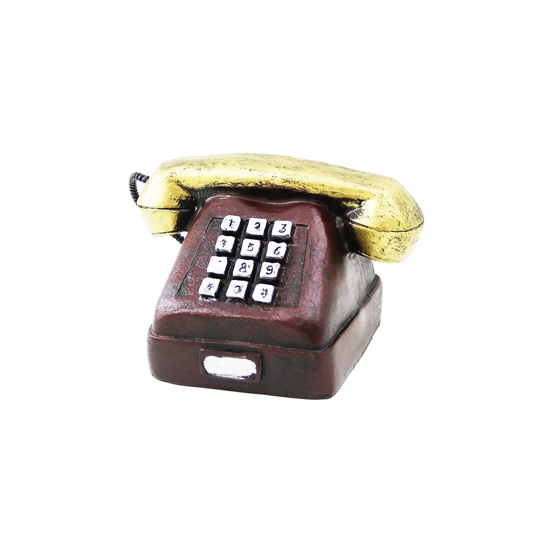 Ankesörlü Telefon Vintage Dekoratif Biblo 9.5x9.5cm Reçine 5224
